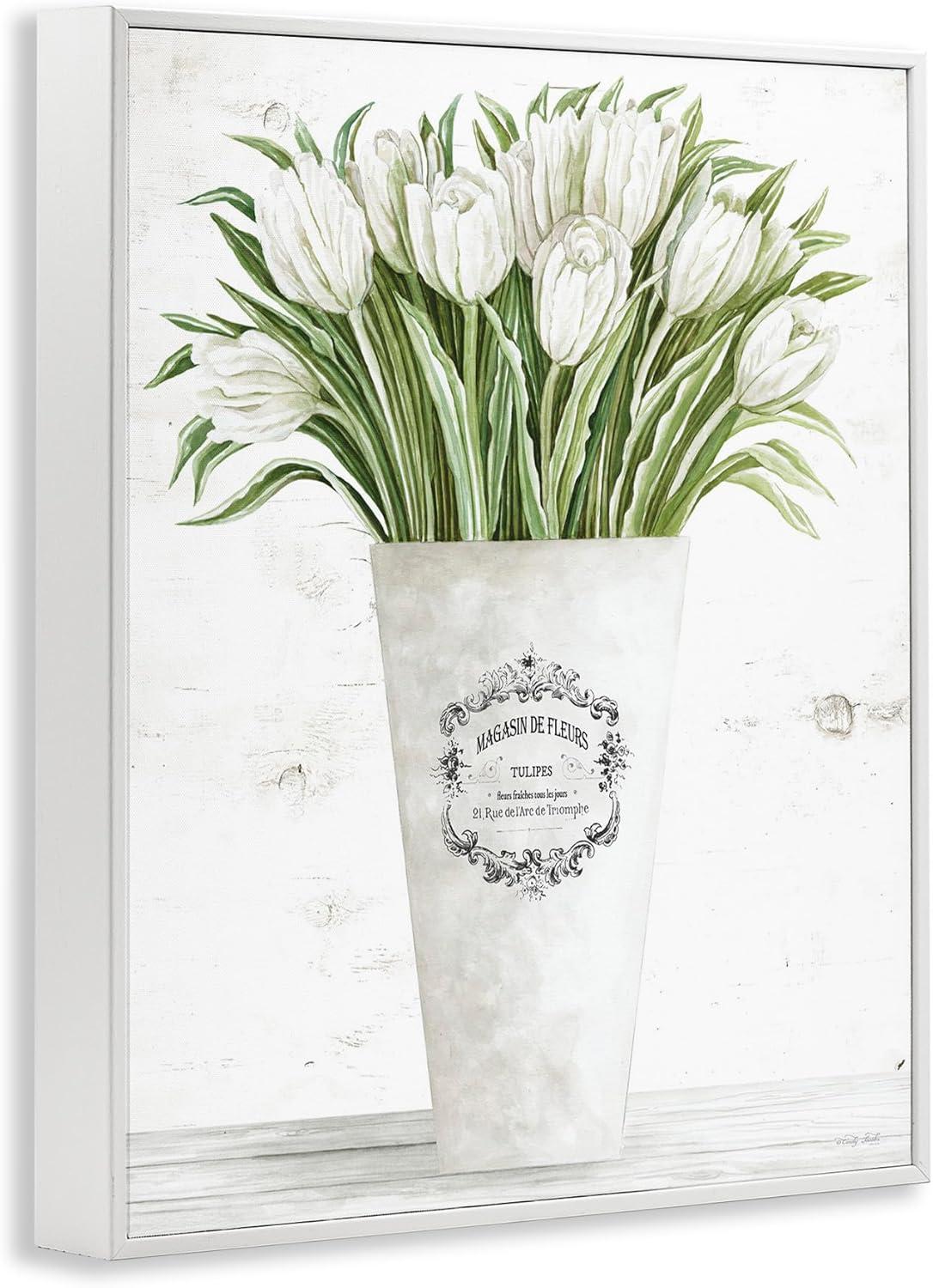 Stupell Industries Tulip Bouquet in Parisian Vase Floral Arrangement by Cindy Jacobs - Graphic Art Print