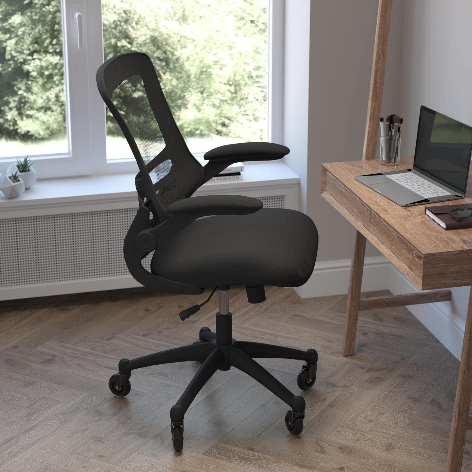 Flash Furniture Regent Park Ergonomic Swivel Task Chair with Roller Wheels & Flip Up Arms