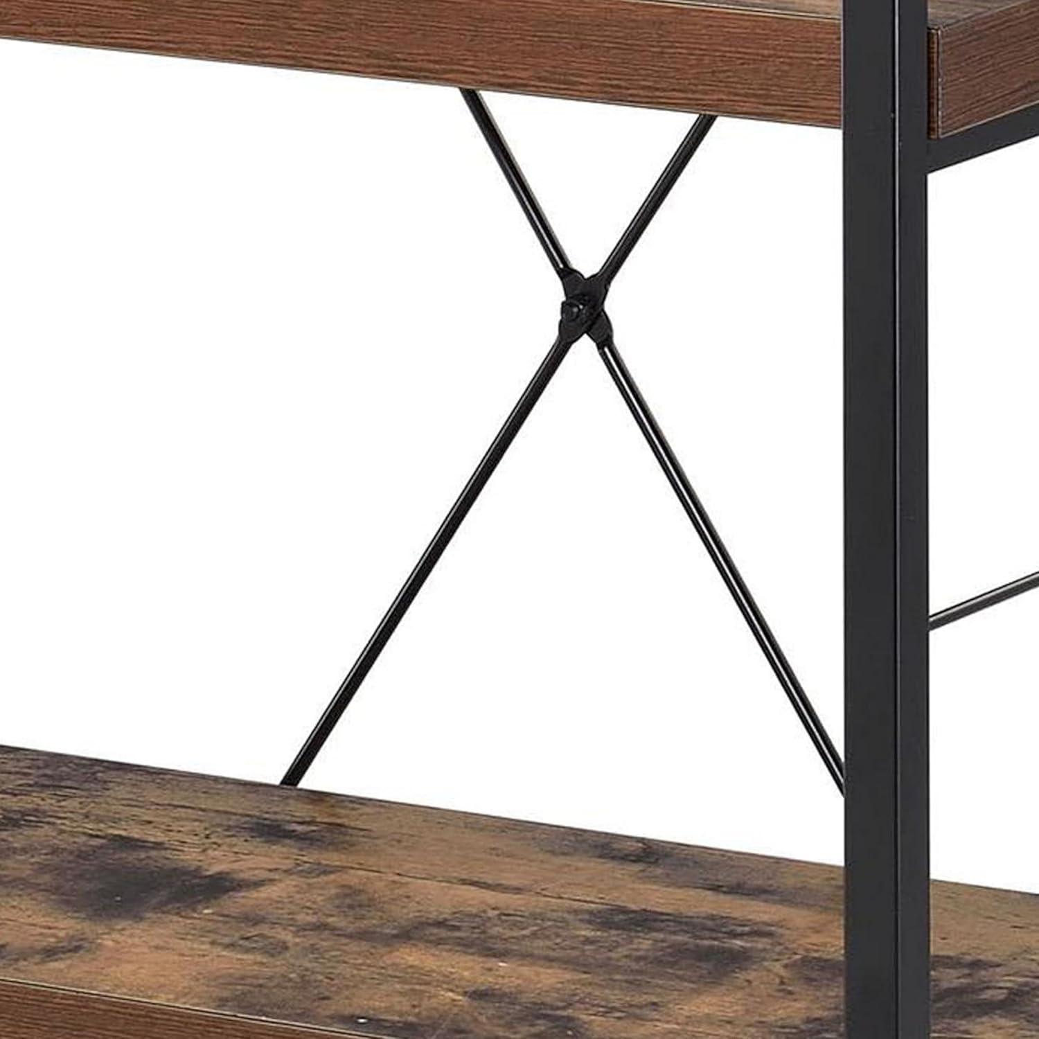 Bob 4 Shelf Wooden Bookcase In Weathered Oak