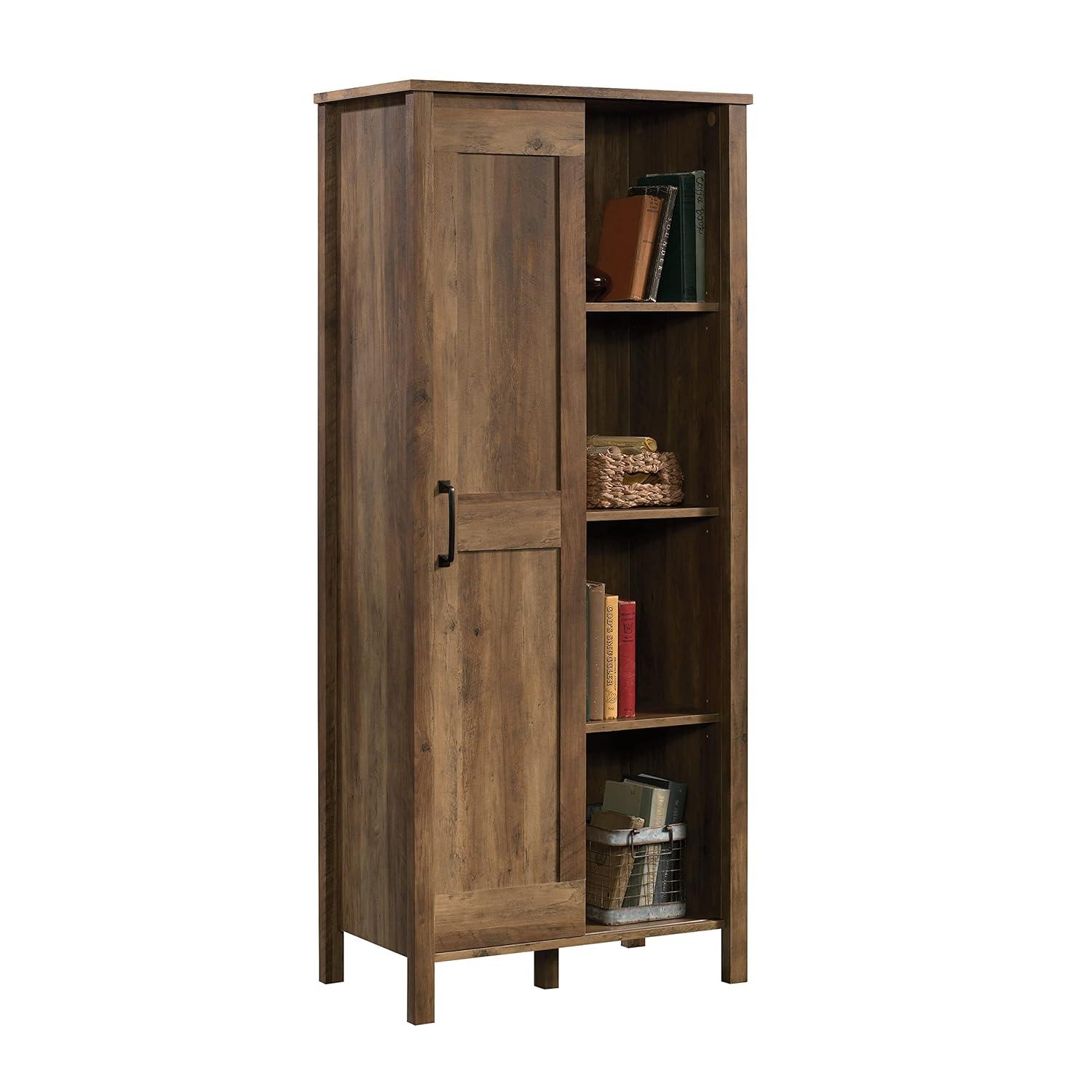 Storage Cabinet with Sliding Door Spring Maple - Sauder: Farmhouse Style, 8 Adjustable Shelves, MDF Construction