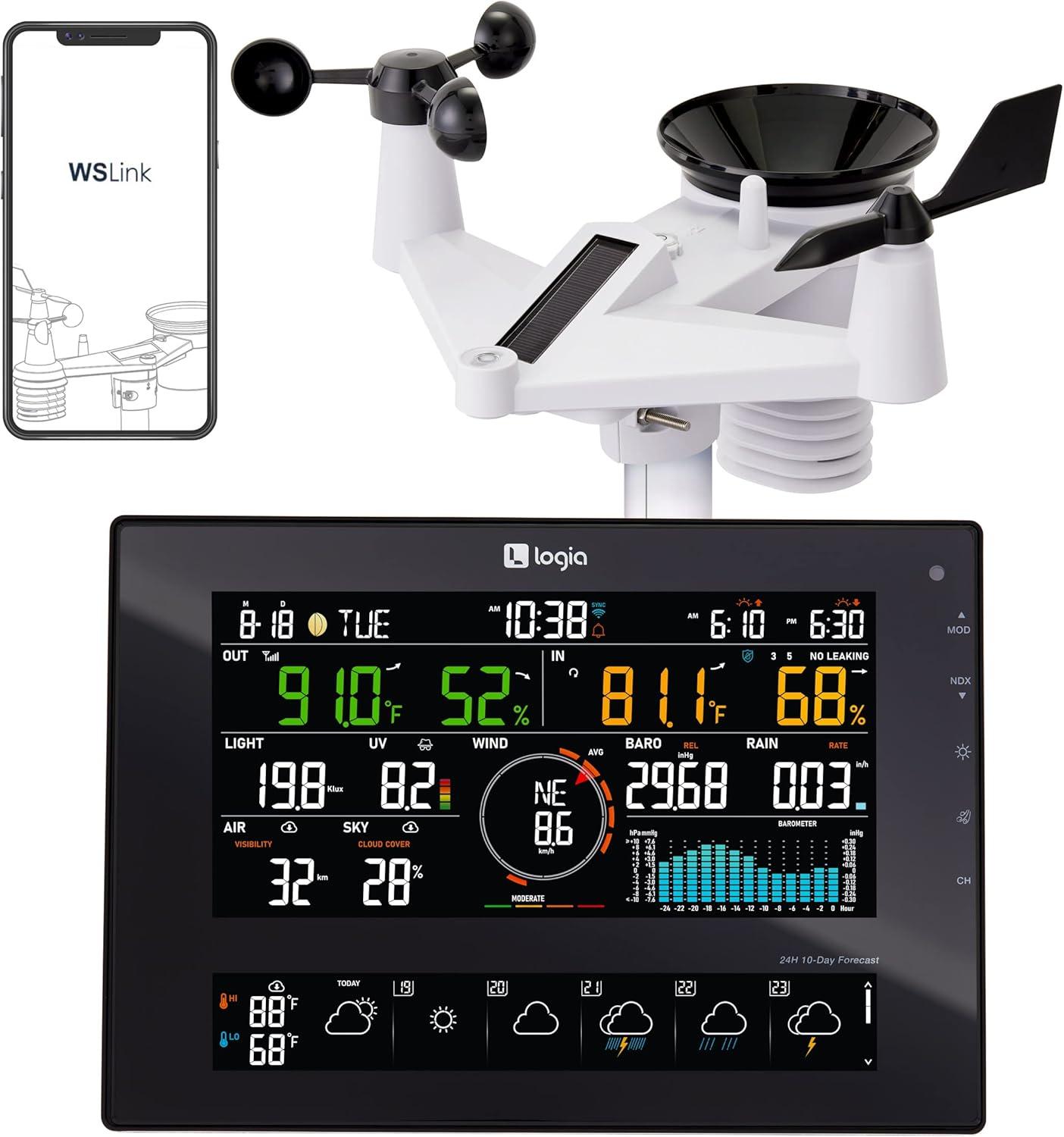 Logia 6'' Solar Powered Wireless Outdoor Weather Station