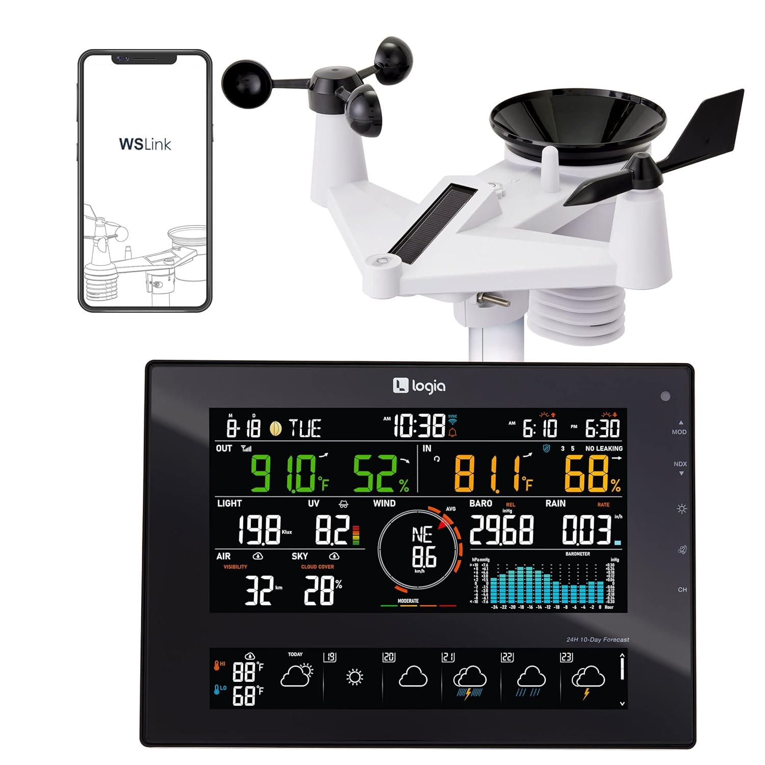 Logia 6'' Solar Powered Wireless Outdoor Weather Station