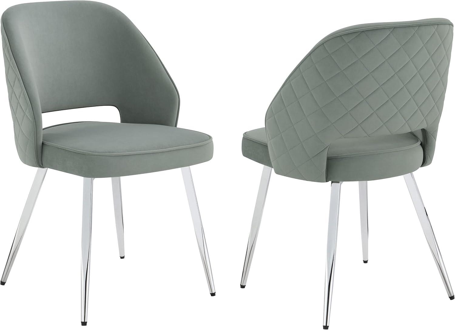 Hastings Upholstered Dining Chairs with Open Back (Set of 2) Grey and Chrome