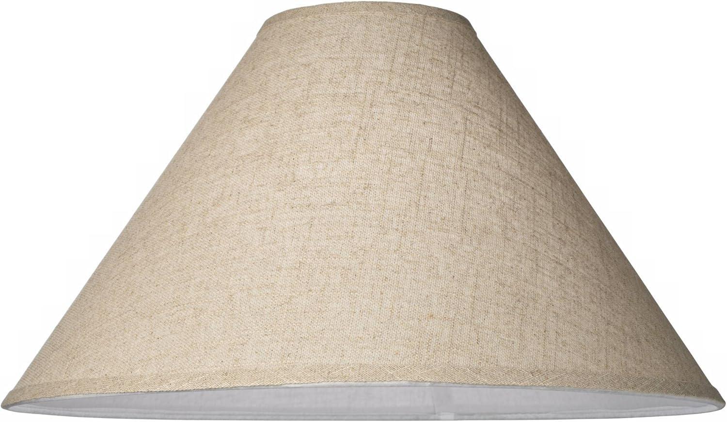 Springcrest Empire Lamp Shade Fine Burlap Large 6" Top x 21" Bottom x 13.5" High Spider Fitting with Replacement Harp and Finial