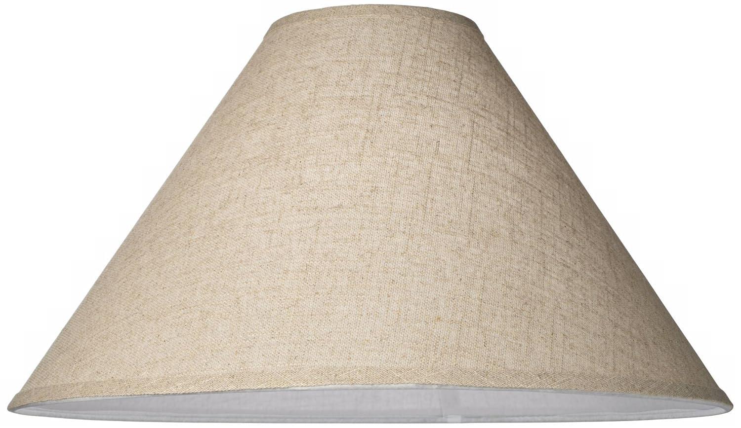 Springcrest Empire Lamp Shade Fine Burlap Large 6" Top x 21" Bottom x 13.5" High Spider Fitting with Replacement Harp and Finial
