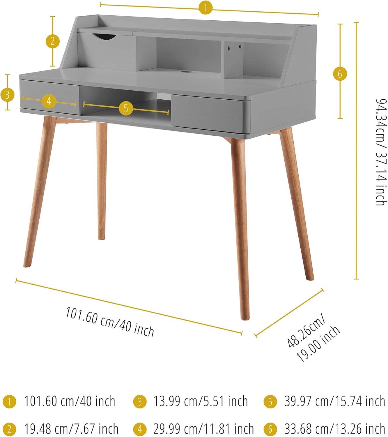 Creativo Wooden Writing Desk with Storage - Teamson Home