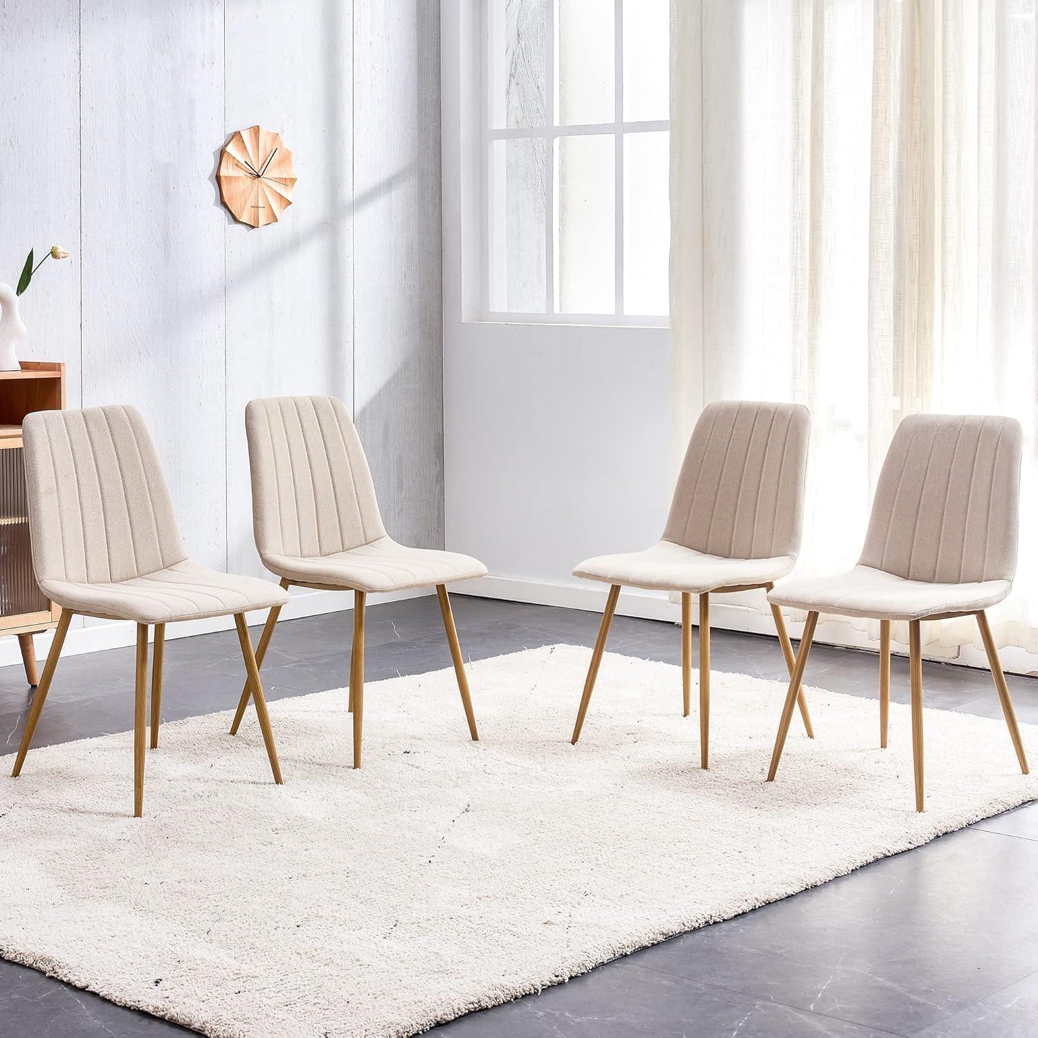 Dining Chairs Set of 4, Modern Style Dining Kitchen Room Upholstered Side Chairs