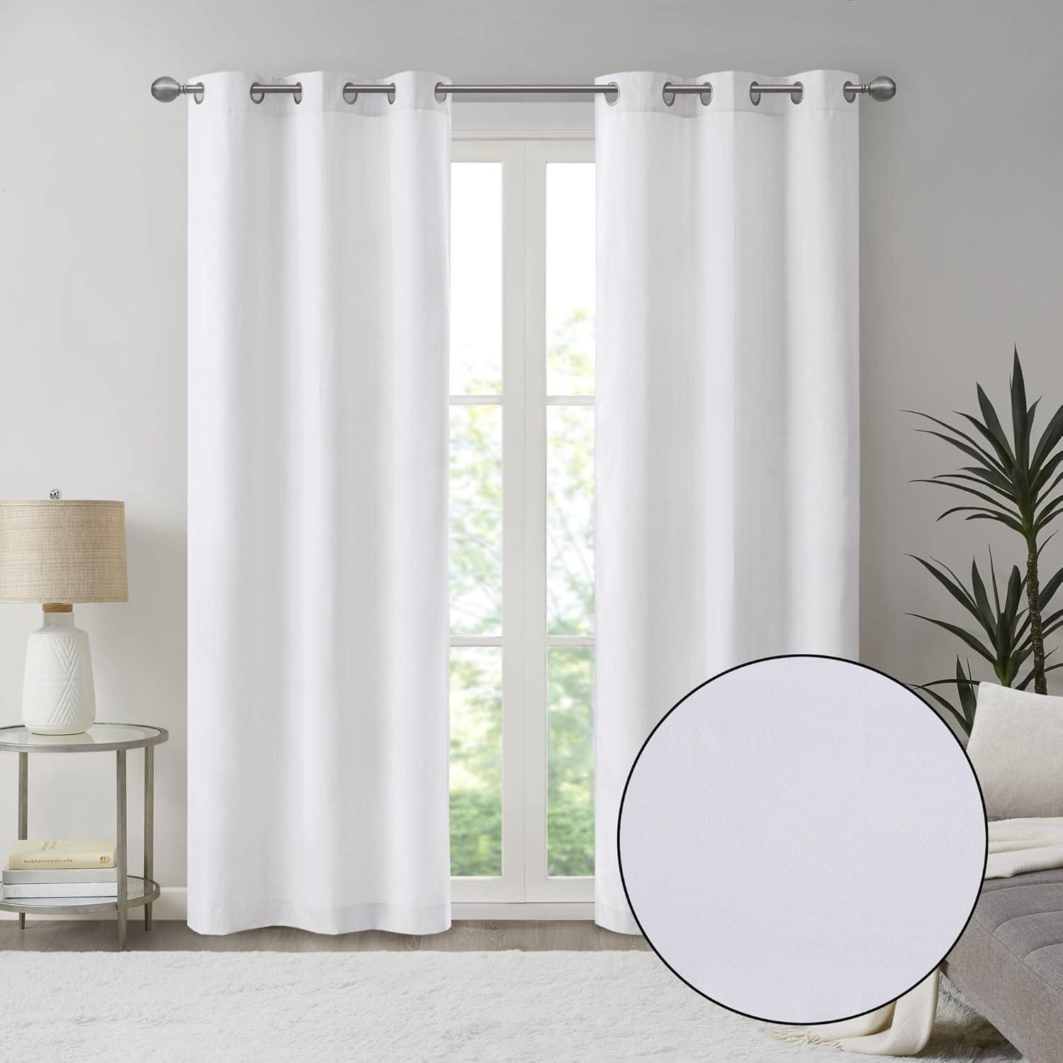 Madison Park Galen Basketweave Room Darkening Curtain Panel Pair (Set of 2)