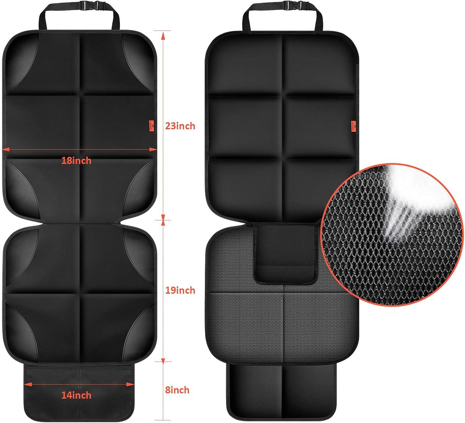 Car Seat Protector 1 Pack Car Seat Cushion Mat Thickest Padding,Waterproof 600D Fabric Car Seat Covers for Non-Slip Backing Mesh Pockets for Baby and Pet (1 Seat Protector)
