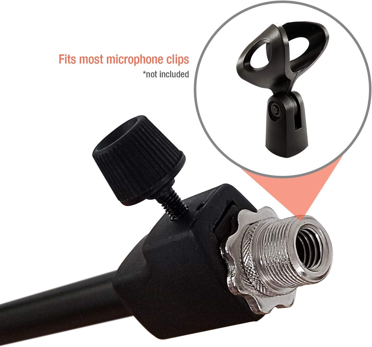 AxcessAbles Short Microphone Stand with Boom Arm | Low Profile Mic Tripod Stand for Kick Drums | Guitar Amp Stand | Low-Pro Mike Stand (MS-101L)