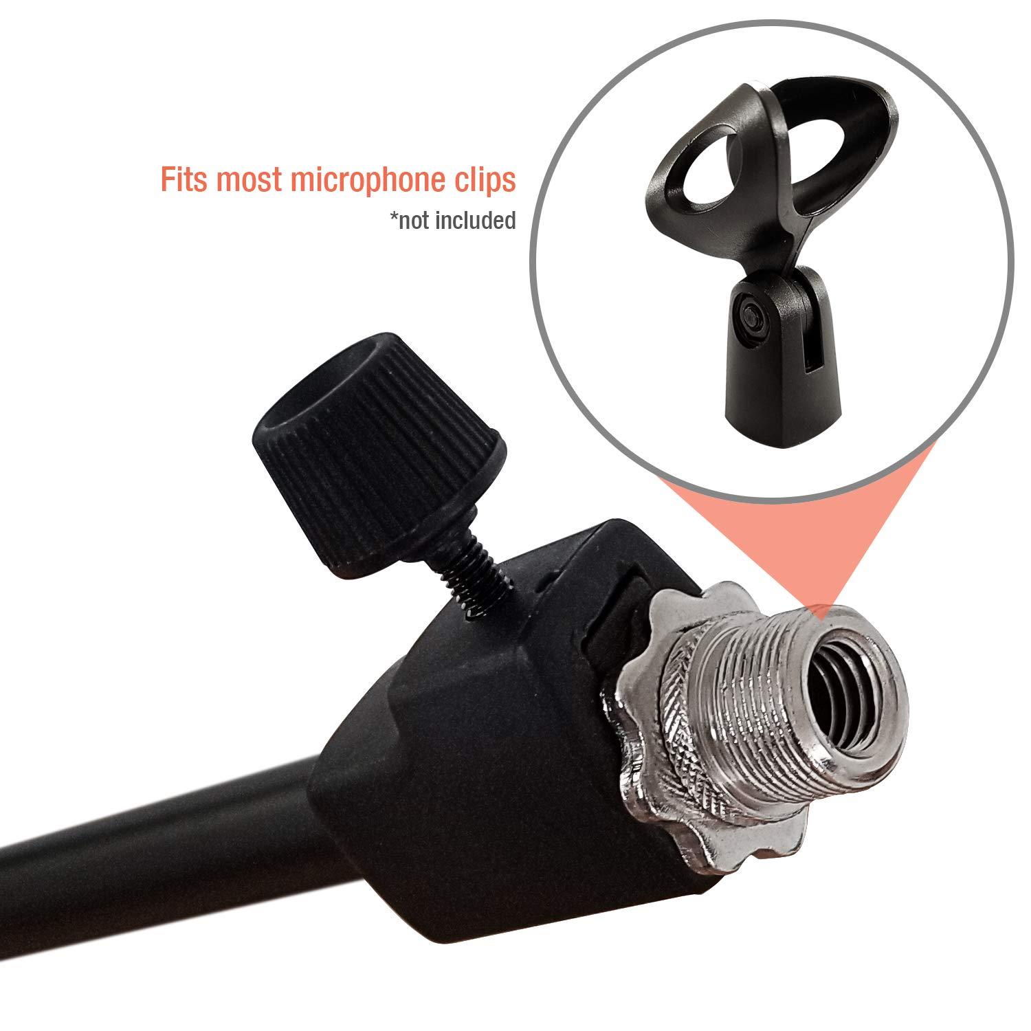 AxcessAbles Short Microphone Stand with Boom Arm | Low Profile Mic Tripod Stand for Kick Drums | Guitar Amp Stand | Low-Pro Mike Stand (MS-101L)