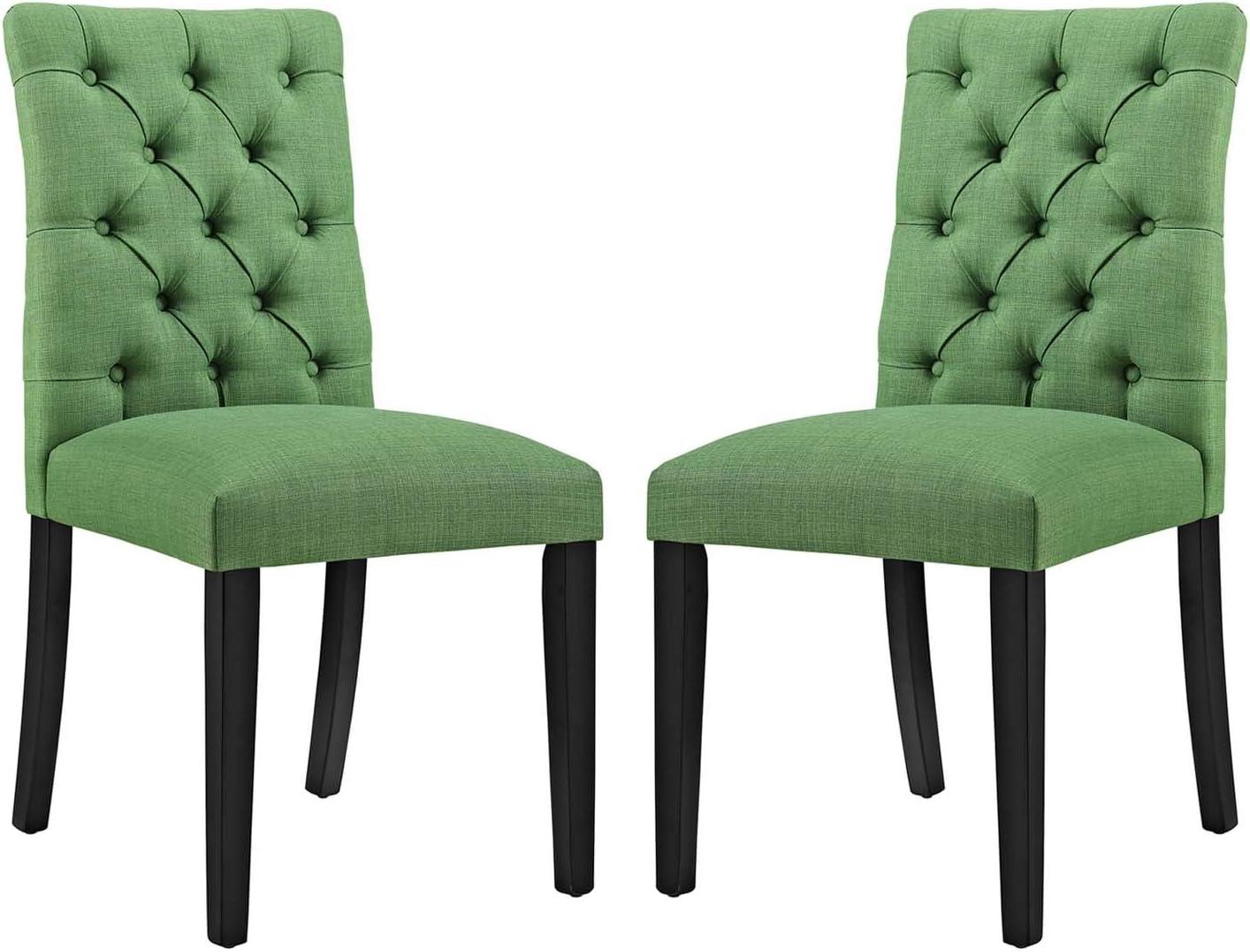 Kelly Green Tufted Upholstered Parsons Side Chair