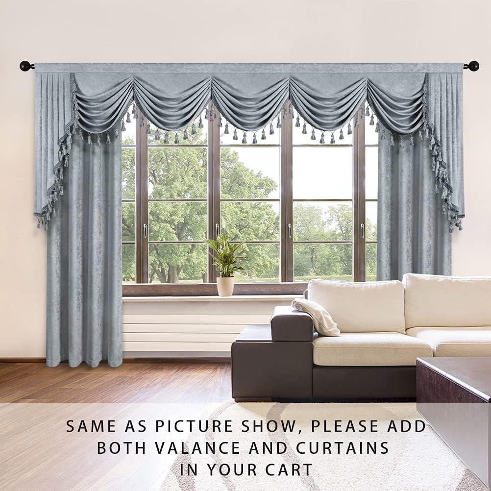 Gold Chenille Waterfall Valance with Rod Pocket