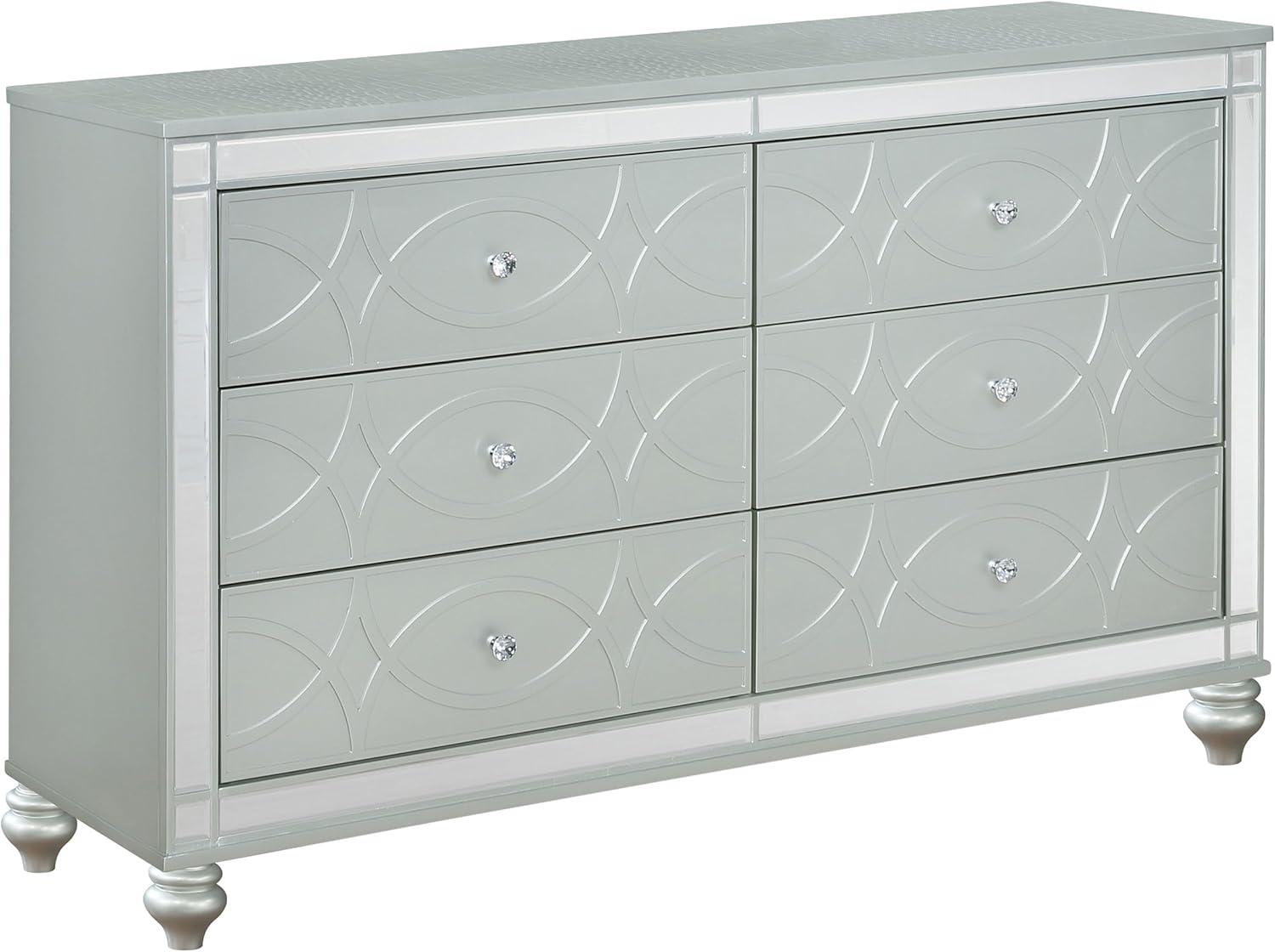 Gunnison 6-drawer Dresser Silver Metallic