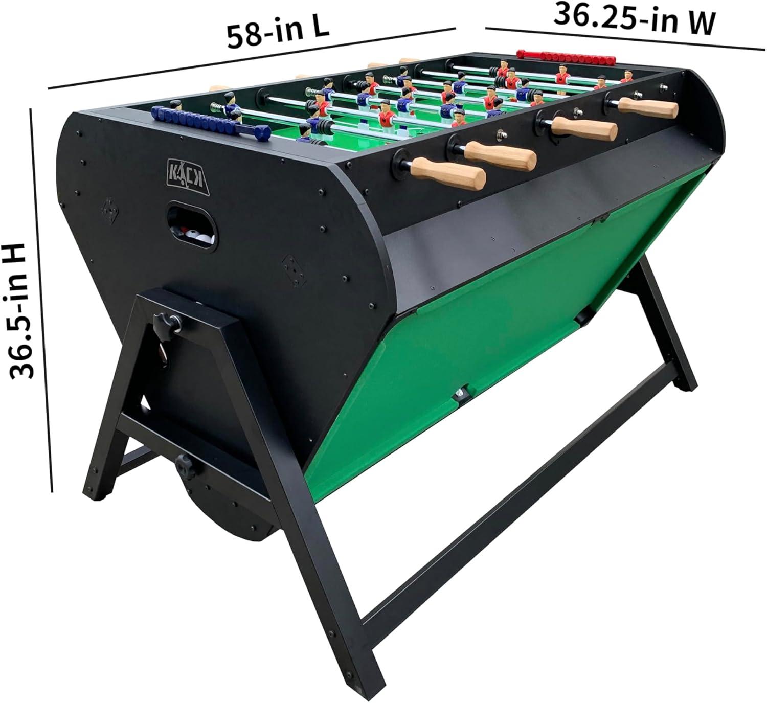 Triplex 55" Black and Wood 3-in-1 Rotating Game Table