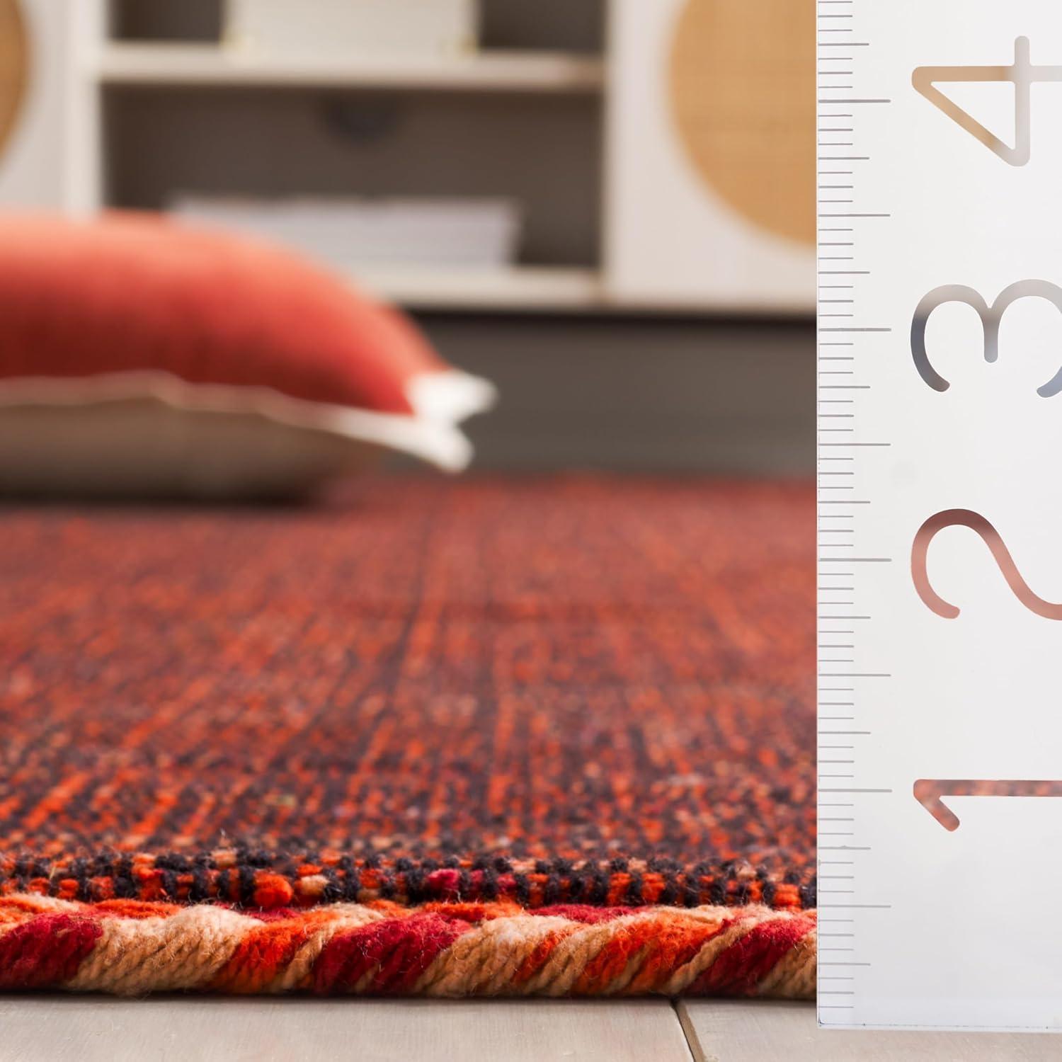 Montauk MTK150 Hand Woven Indoor Area Rug - Orange/Black - 5'x5' - Safavieh