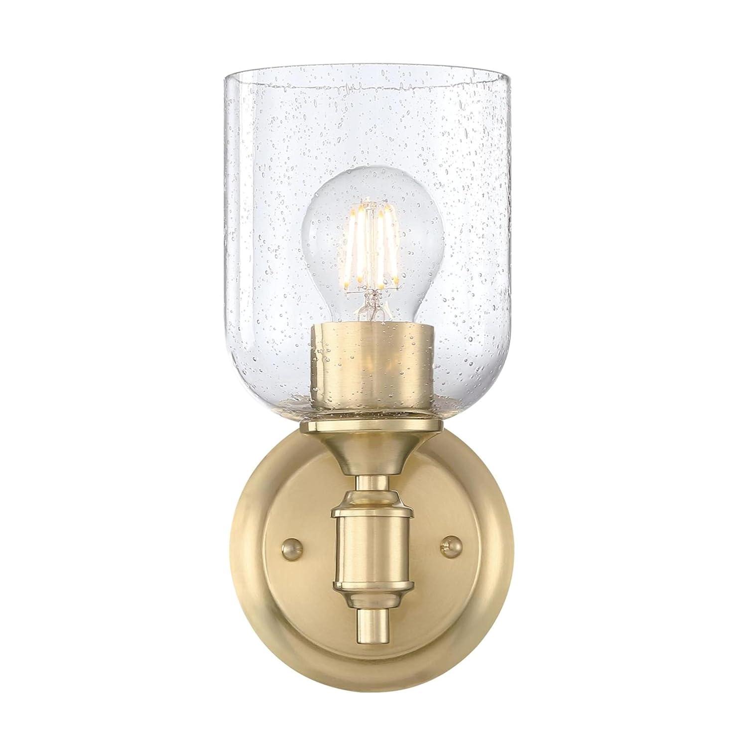 Westinghouse 6129600 Basset 10" Tall Bathroom Sconce - Brass