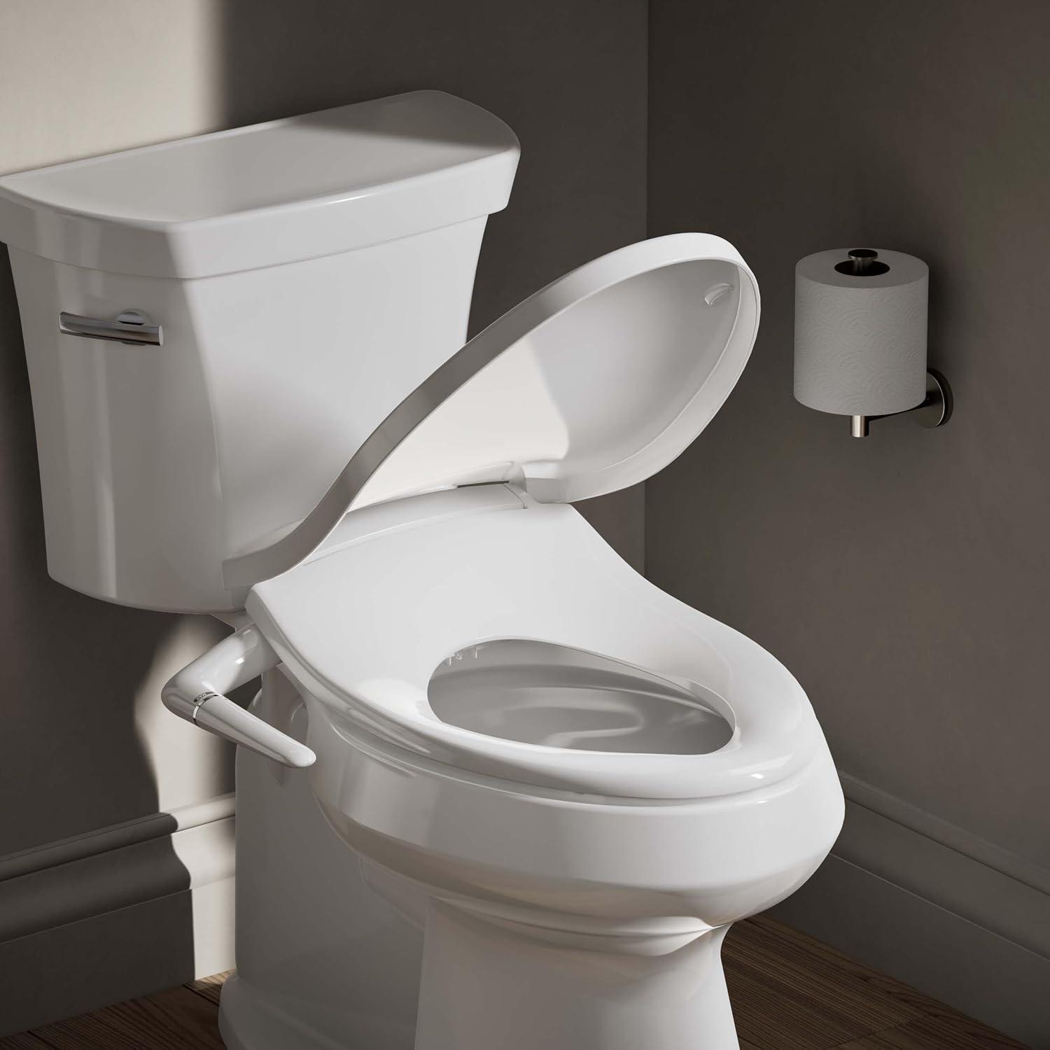 PureWash M250 Elongated Bidet Toliet Seat, Manual Non-Electric Bidets for Existing Toilets
