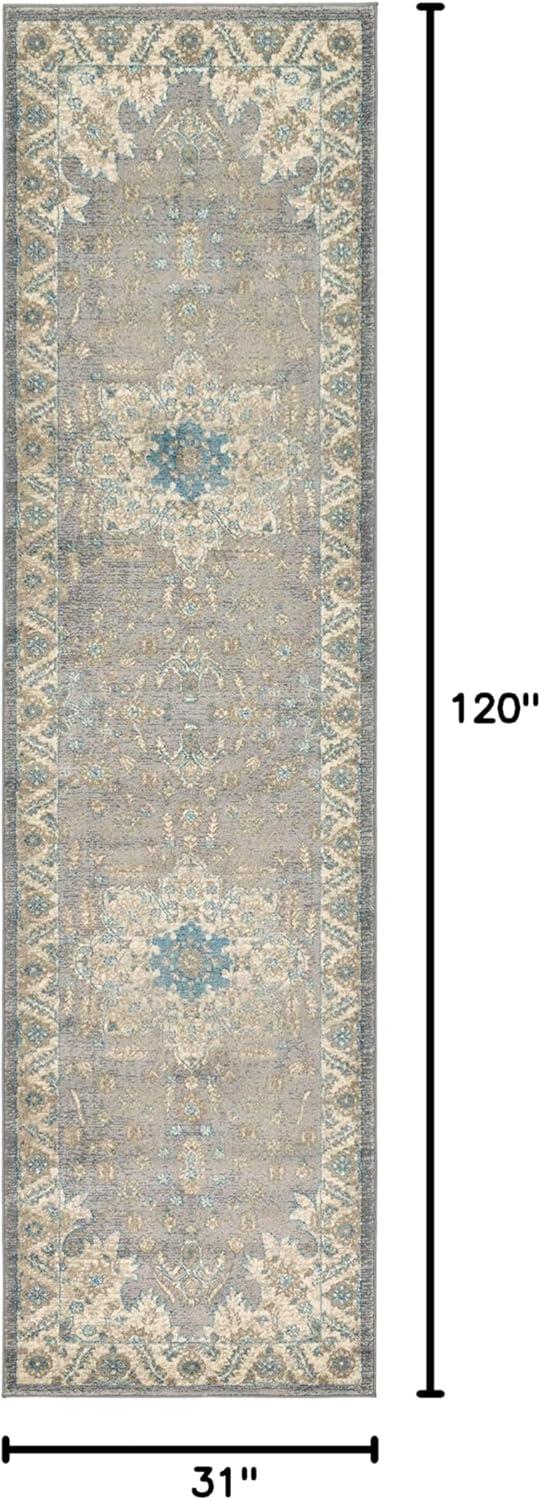 Unique Loom 2' 7 x 10' 0 Runner Gray Salzburg Altstadt Area Rug