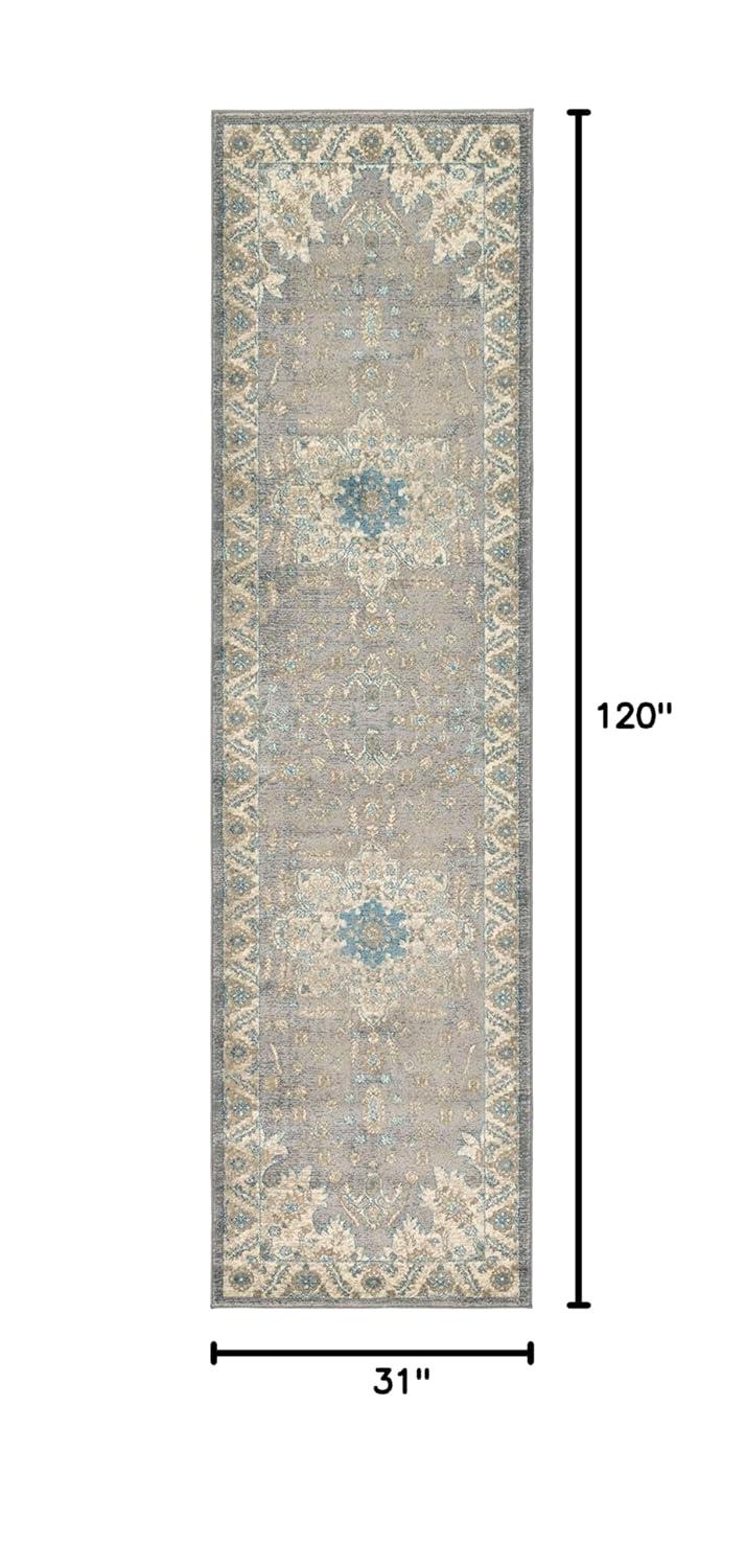 Unique Loom 2' 7 x 10' 0 Runner Gray Salzburg Altstadt Area Rug