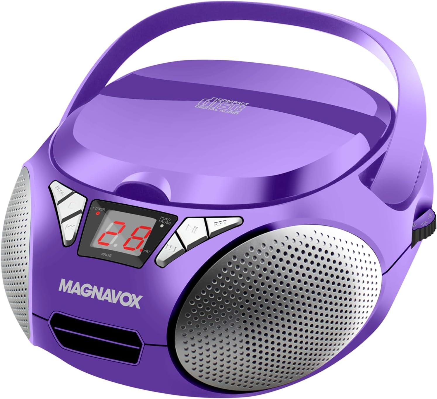 Magnavox Purple Portable CD Boombox with AM/FM Radio