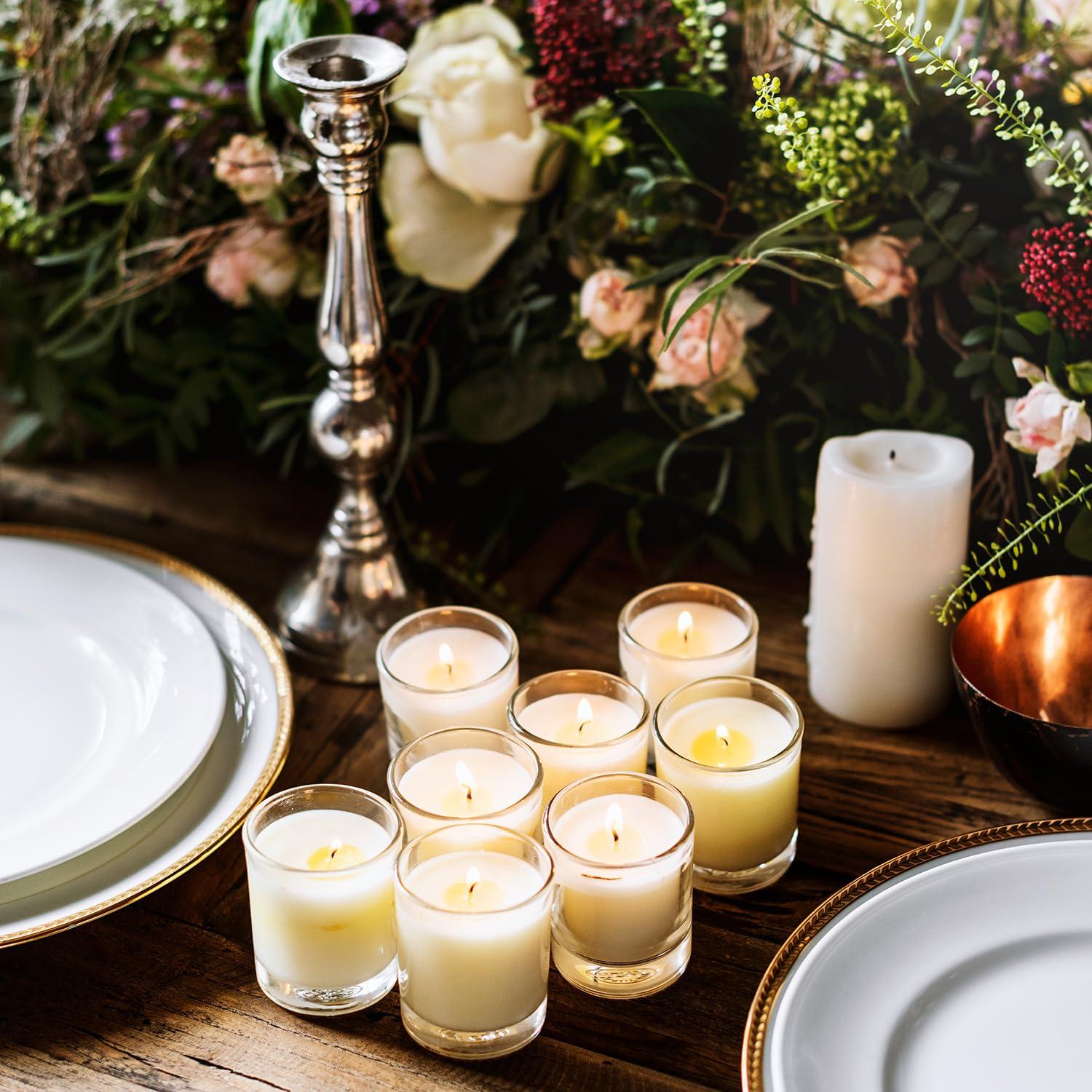 The Party Aisle™ Stonebriar Unscented Votive Candle with Glass Holder (Set of 48)