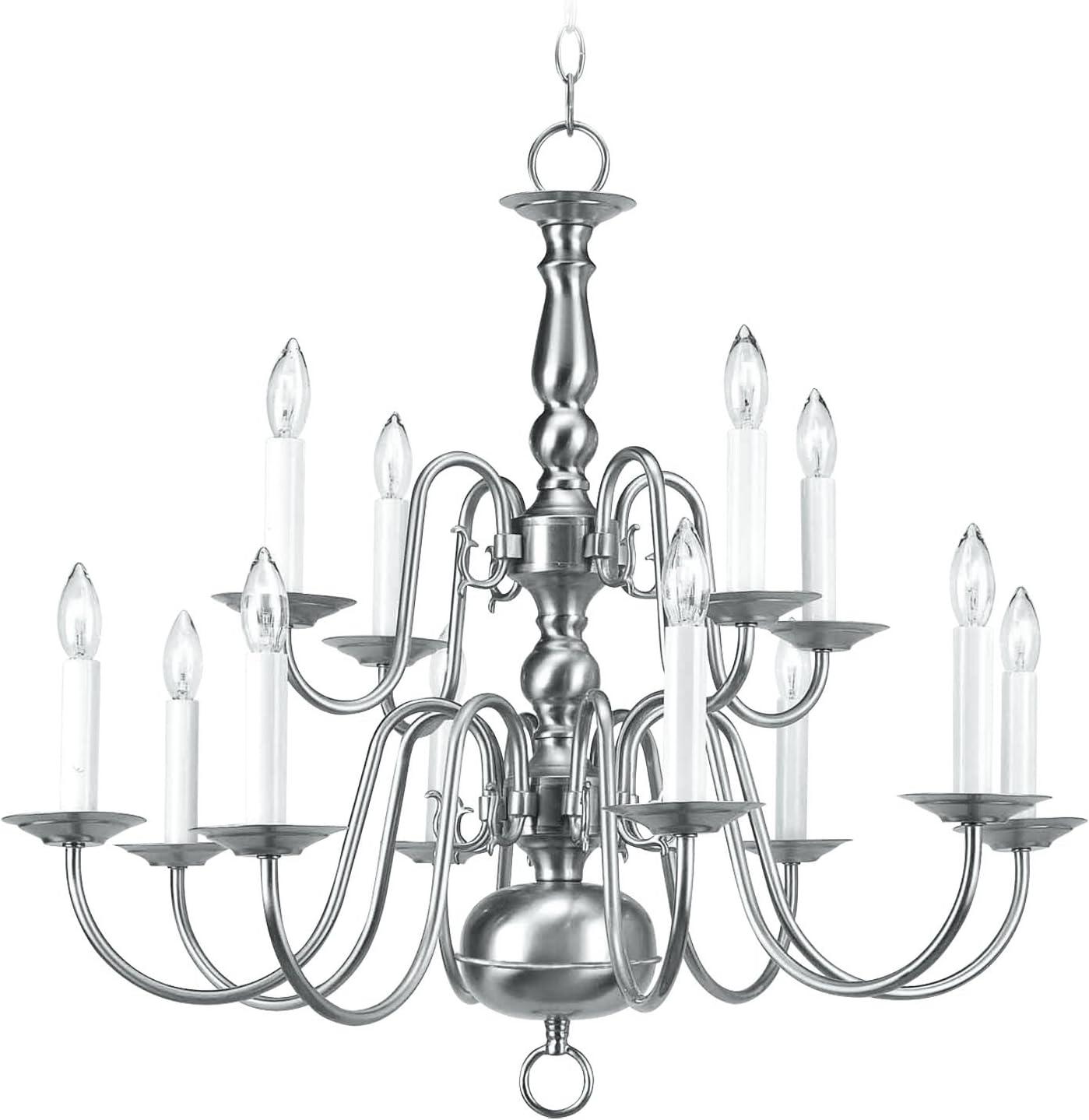 Livex Lighting Williamsburgh 12 - Light Chandelier in  Brushed Nickel