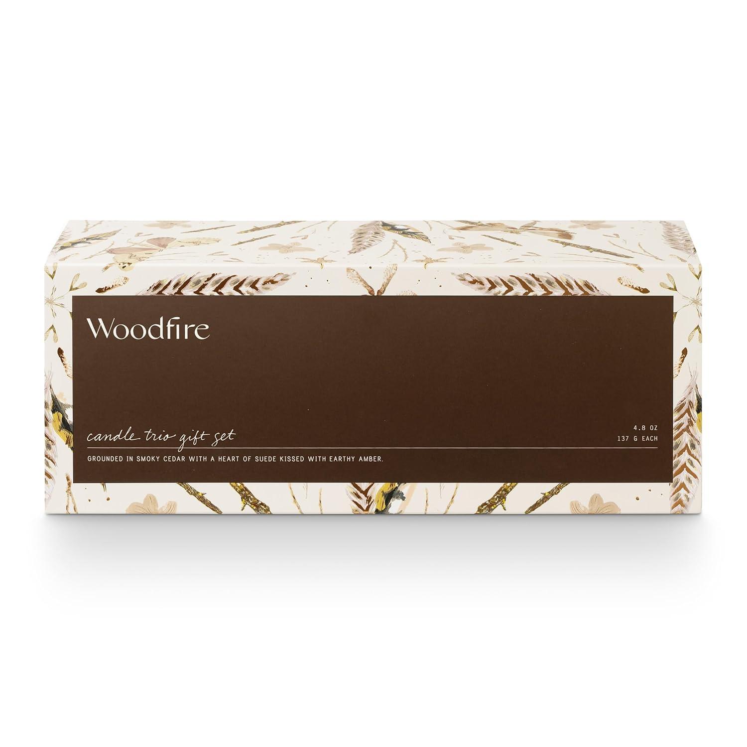 ILLUME Candle Trio Gift Set, Woodfire (Set of 3)