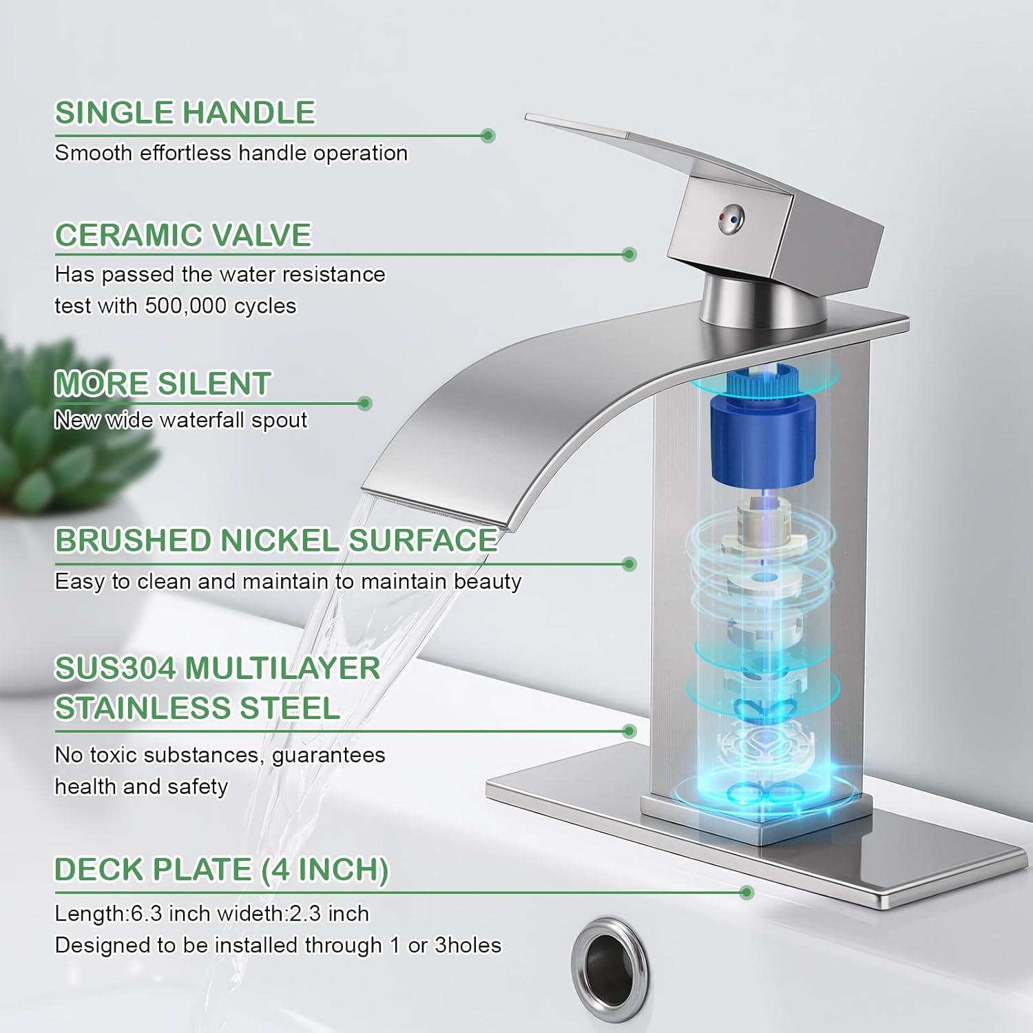 Freestanding Single-handle Bathroom Faucet with Drain Assembly