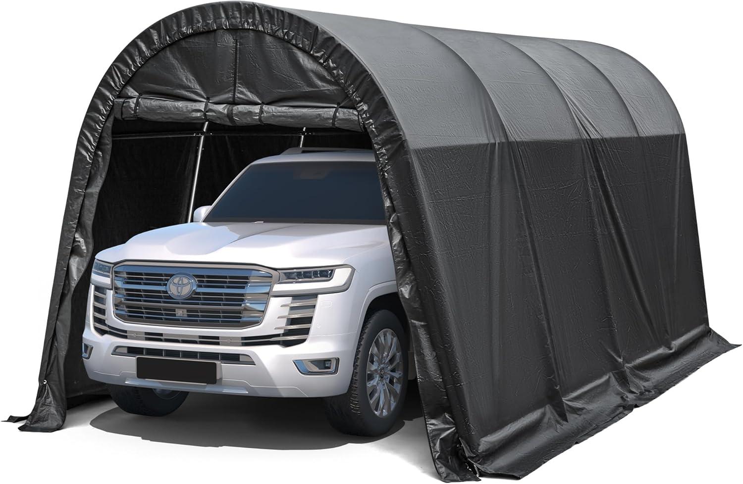 EROMMY Erommy 10 Ft. W x 20 Ft. D Galvanized Steel Portable Garage, Anti-Snow Carport, Storage Shed Canopy