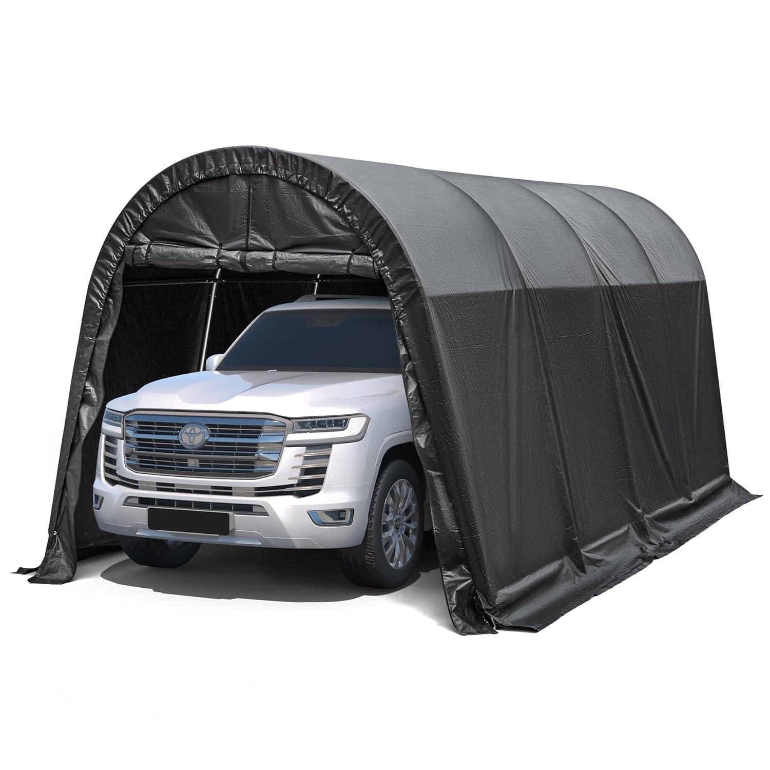EROMMY Erommy 10 Ft. W x 20 Ft. D Galvanized Steel Portable Garage, Anti-Snow Carport, Storage Shed Canopy