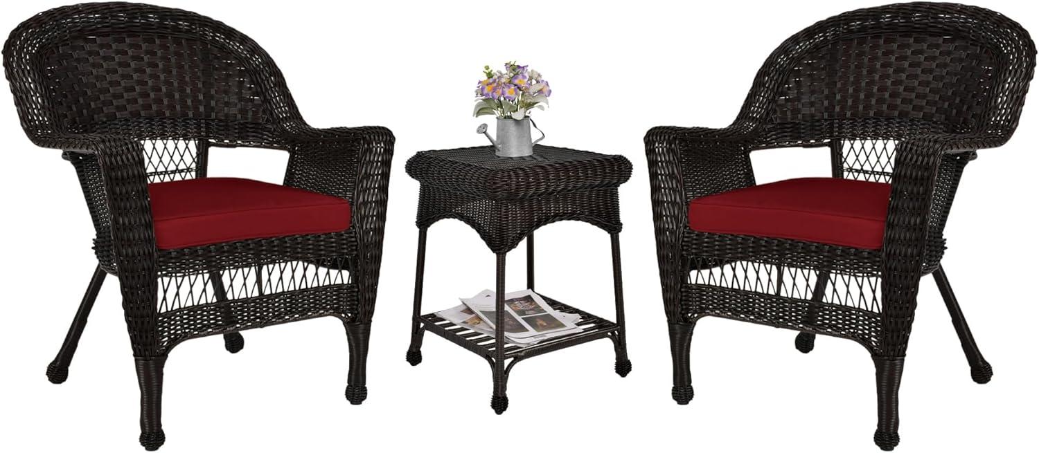 Wicker Lane  Outdoor Espresso Wicker Patio Furniture End Table