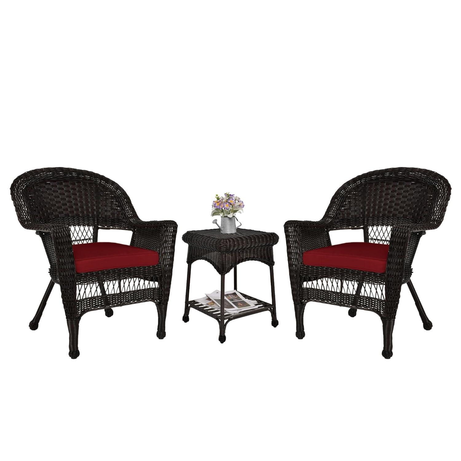 Wicker Lane  Outdoor Espresso Wicker Patio Furniture End Table