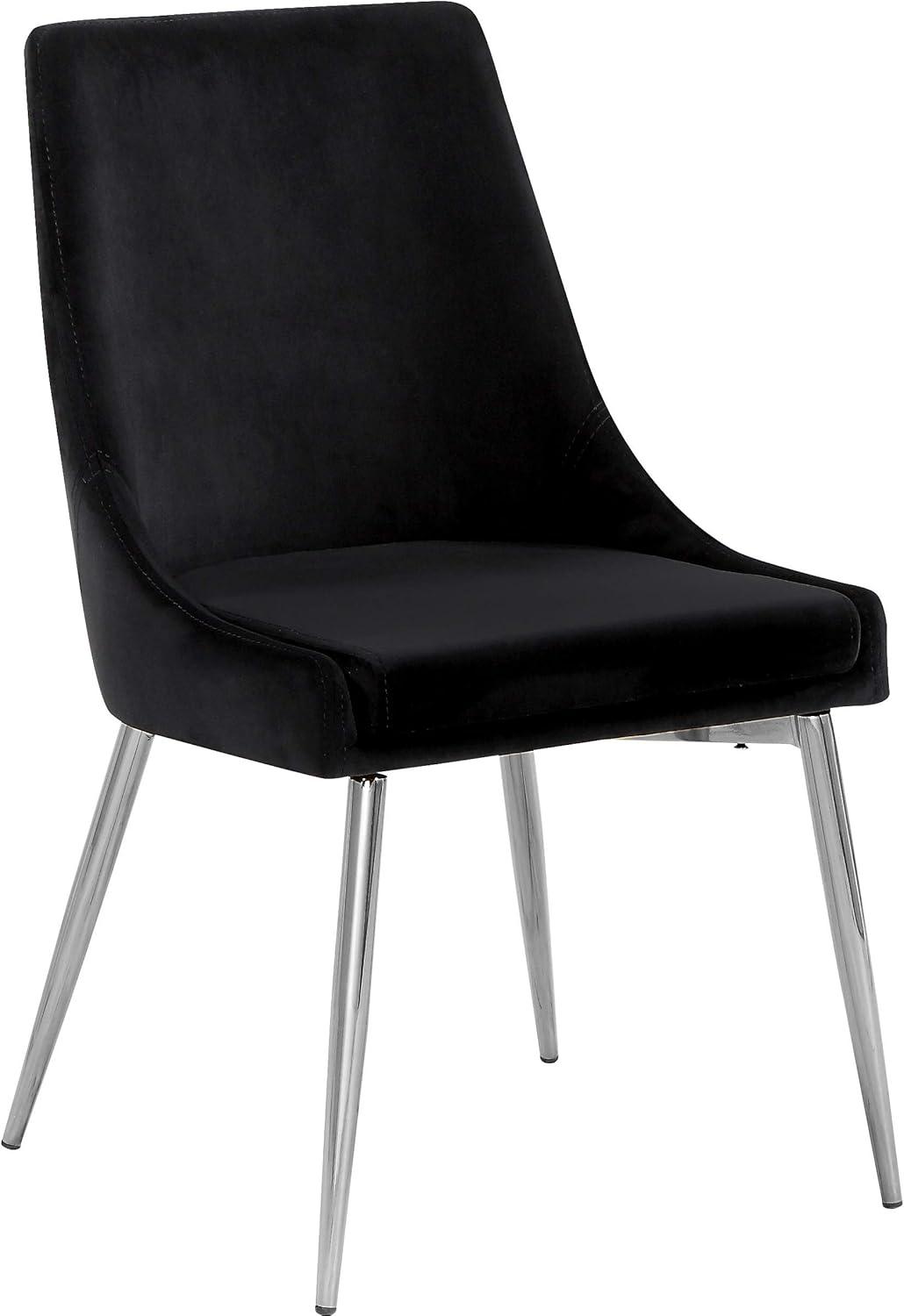 Meridian Furniture Karina Black Velvet Dining Chair (Set of 2)