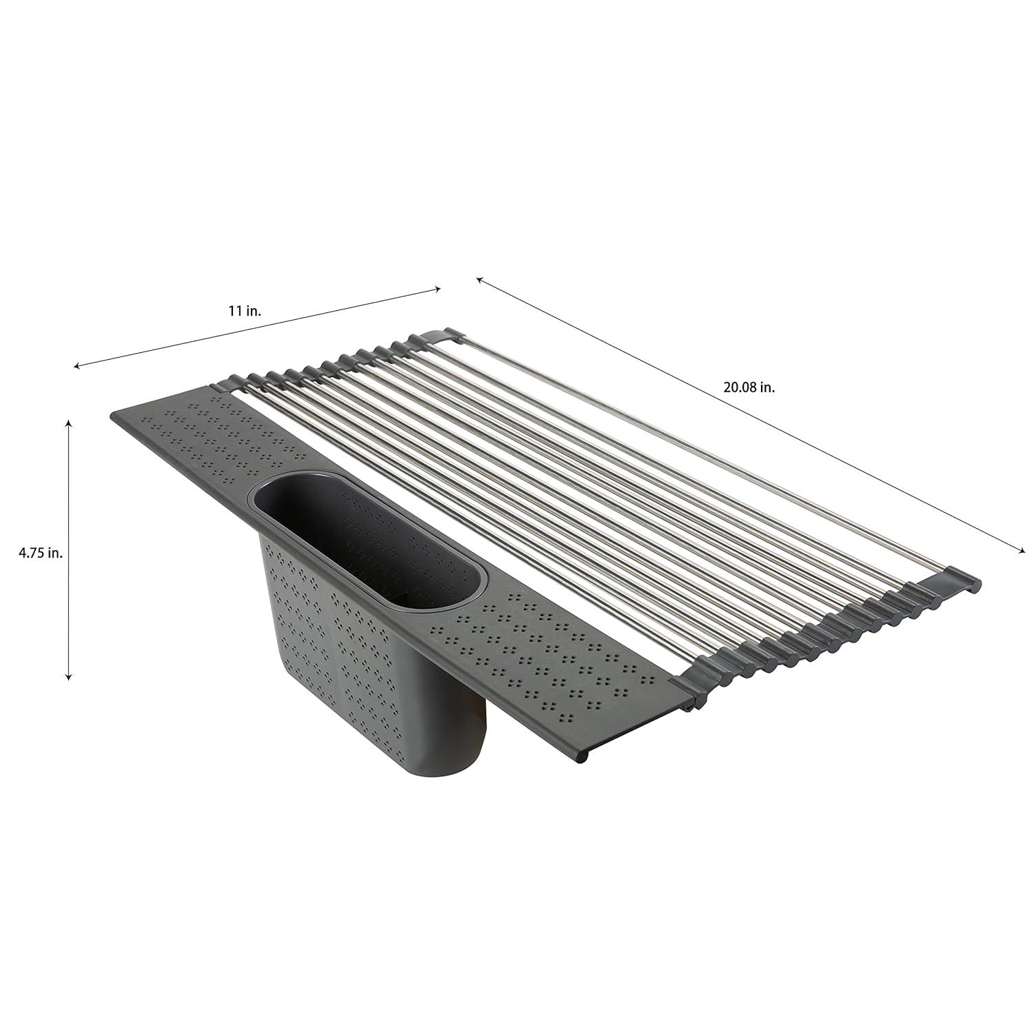 Kitchen Details Adjustable Stainless Steel Over The Sink Dish Rack