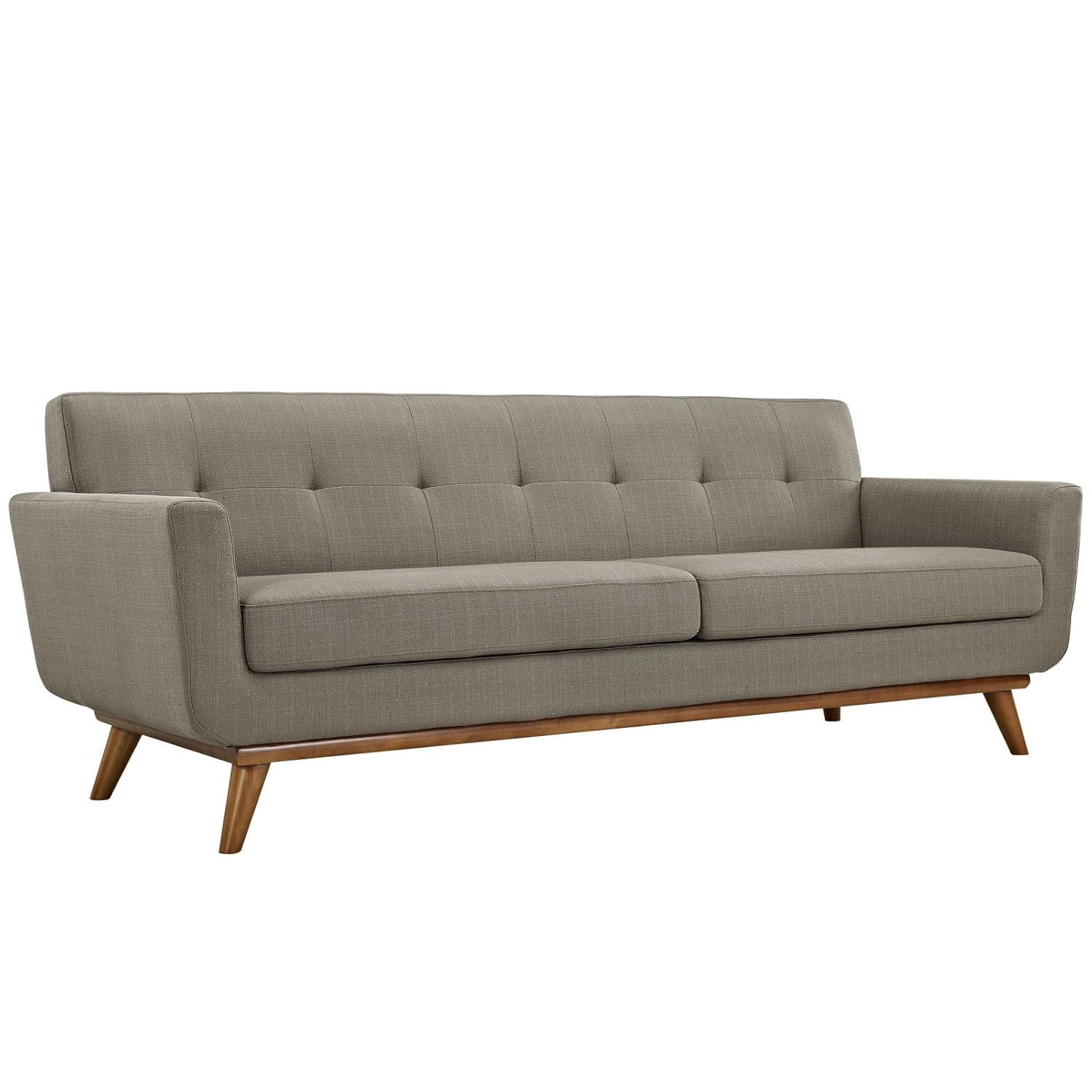 Modway Engage Upholstered Fabric Sofa in Granite