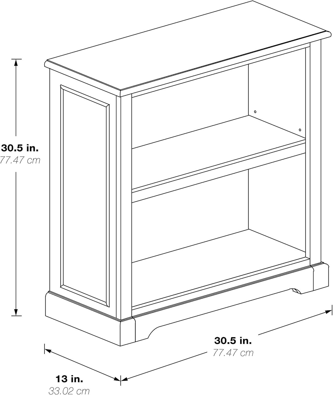 Country Meadows 2-Shelf Engineered Wood Bookcase in Antique White