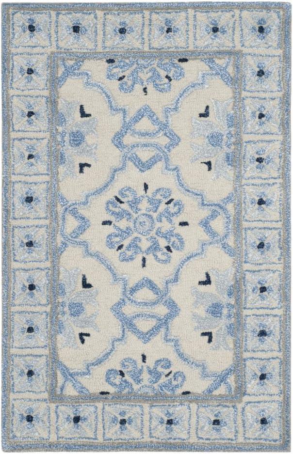 Bella BEL155 Hand Tufted Accent Rug - Ivory/Blue - 2'6"x4' - Safavieh.