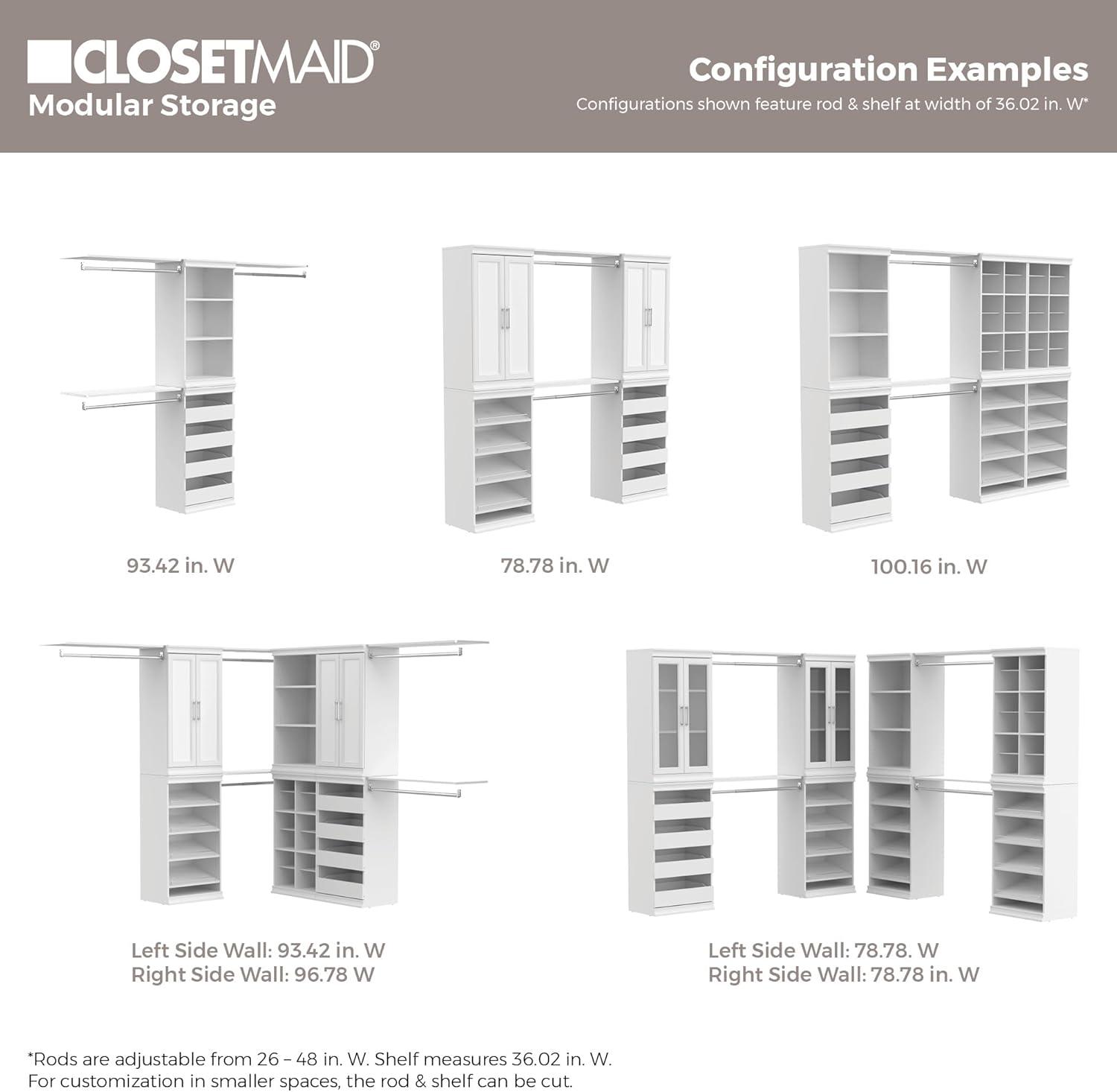 Modular Storage 36.02" W Shelf & Closet Rod