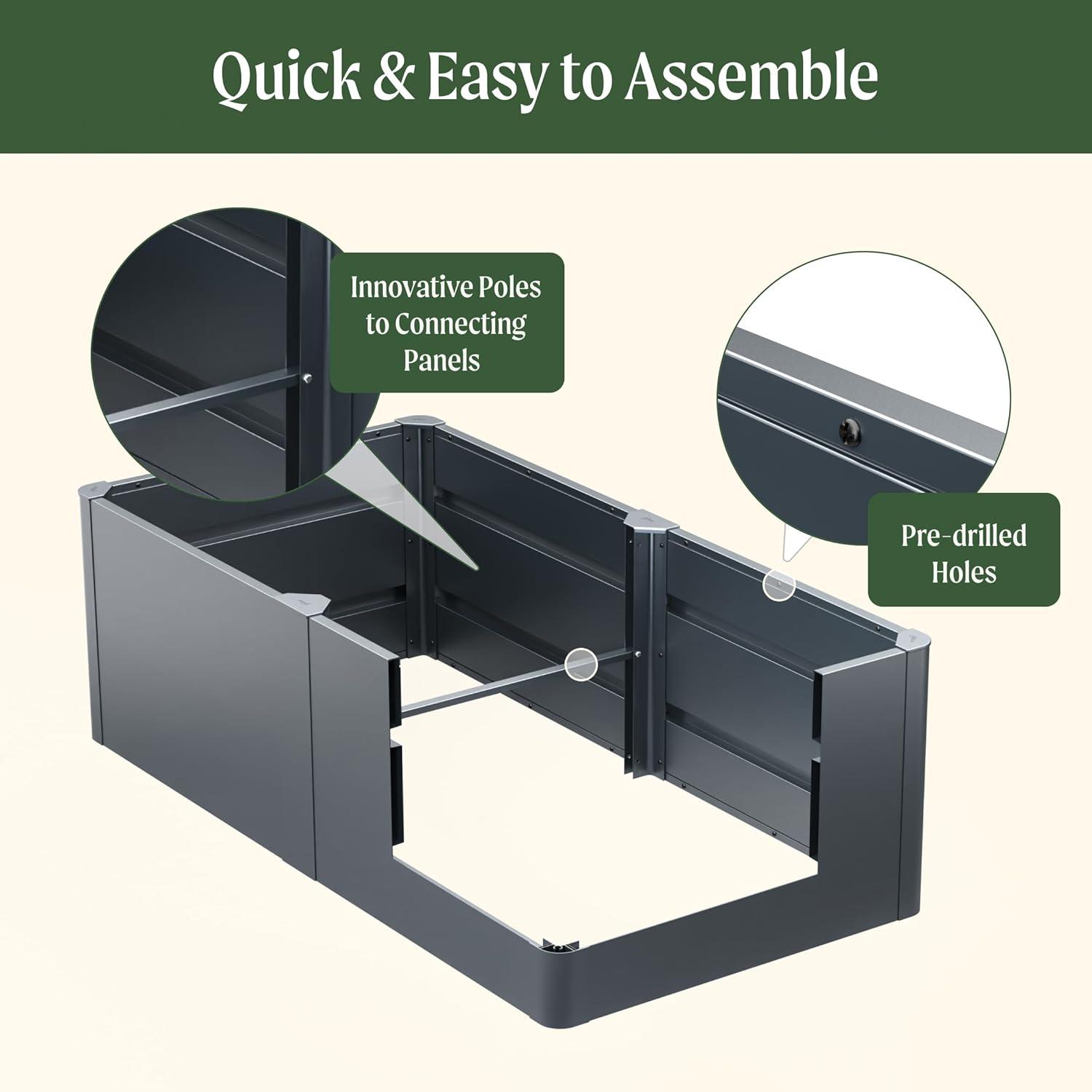 Vego Garden Metal Outdoor L Shape Planter Box
