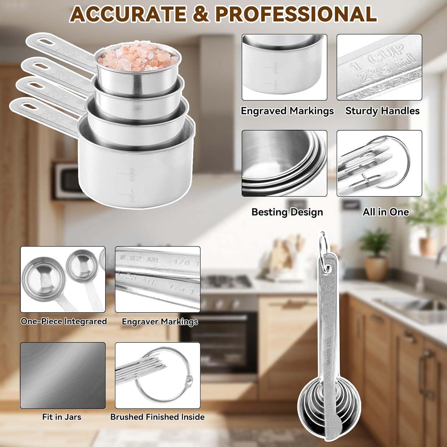 MODERN WALLS LLC B07SJQZVZS Hand Mixer Electric Mixing Bowls Set, 5 Speeds Handheld Mixer With 4 Nesting Stainless Steel Mixing Bowl, Measuring Cups Spoons 200W Kitchen Blender Whisk Beater Baking Supplies For Beginner
