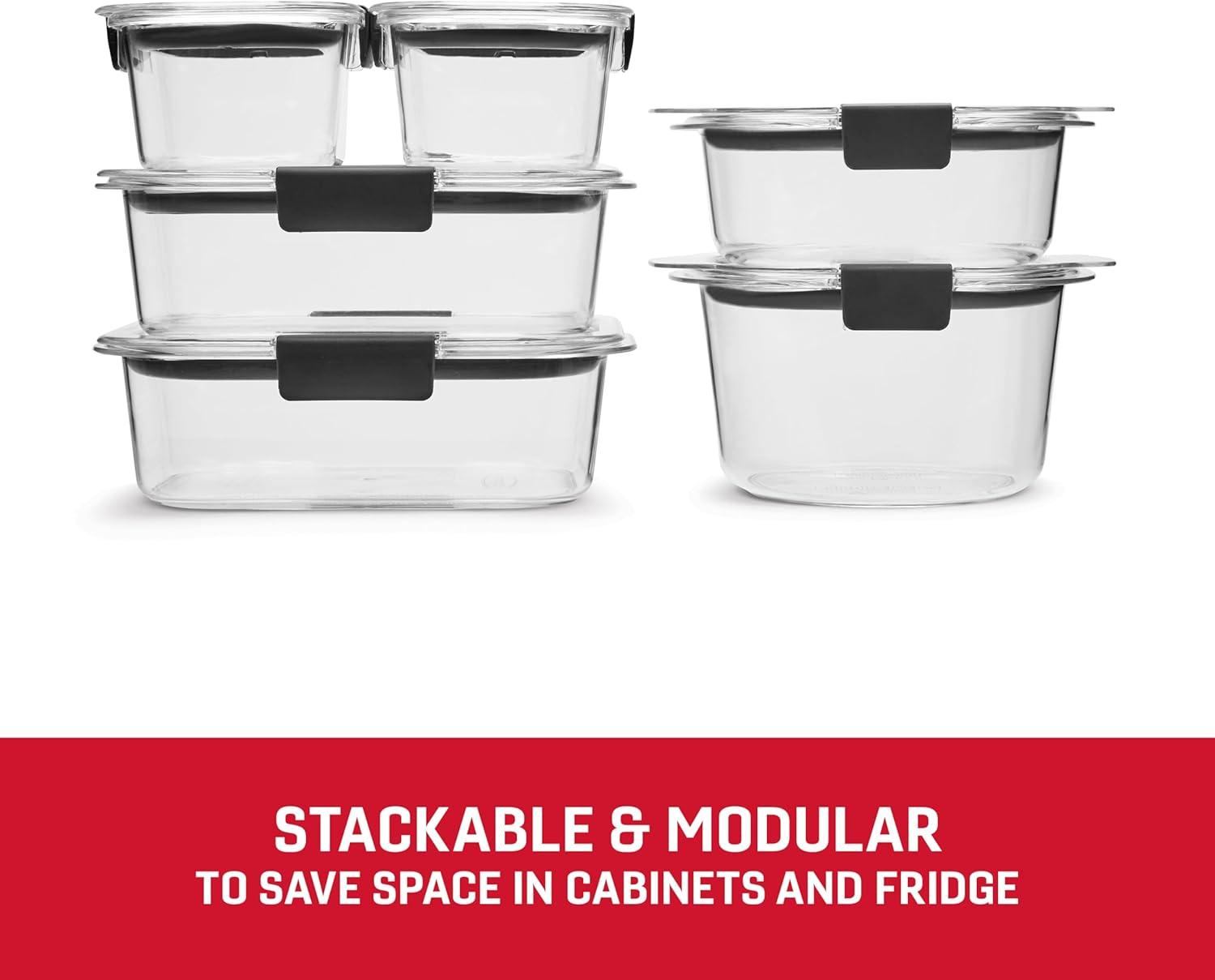 Clear Plastic 6-Piece Round Food Storage Container Set