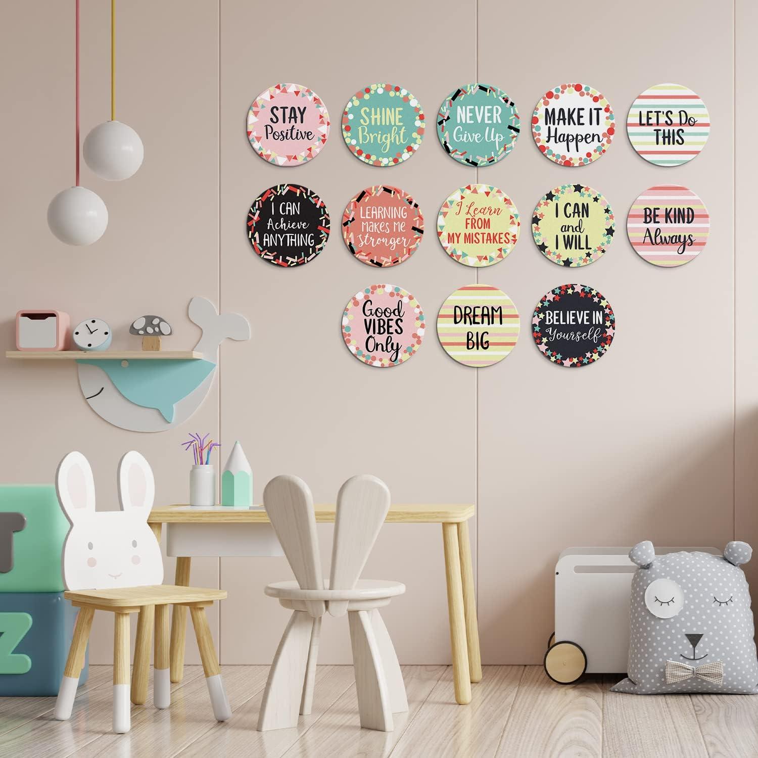 Sweetzer & Orange 30 Growth Mindset Confetti Positive Sayings Accents | Motivational Wall Art Inspirational Quote Cards with Matching Pastel Colors for Classroom Decorations, Office, Nursery (7-Inch)