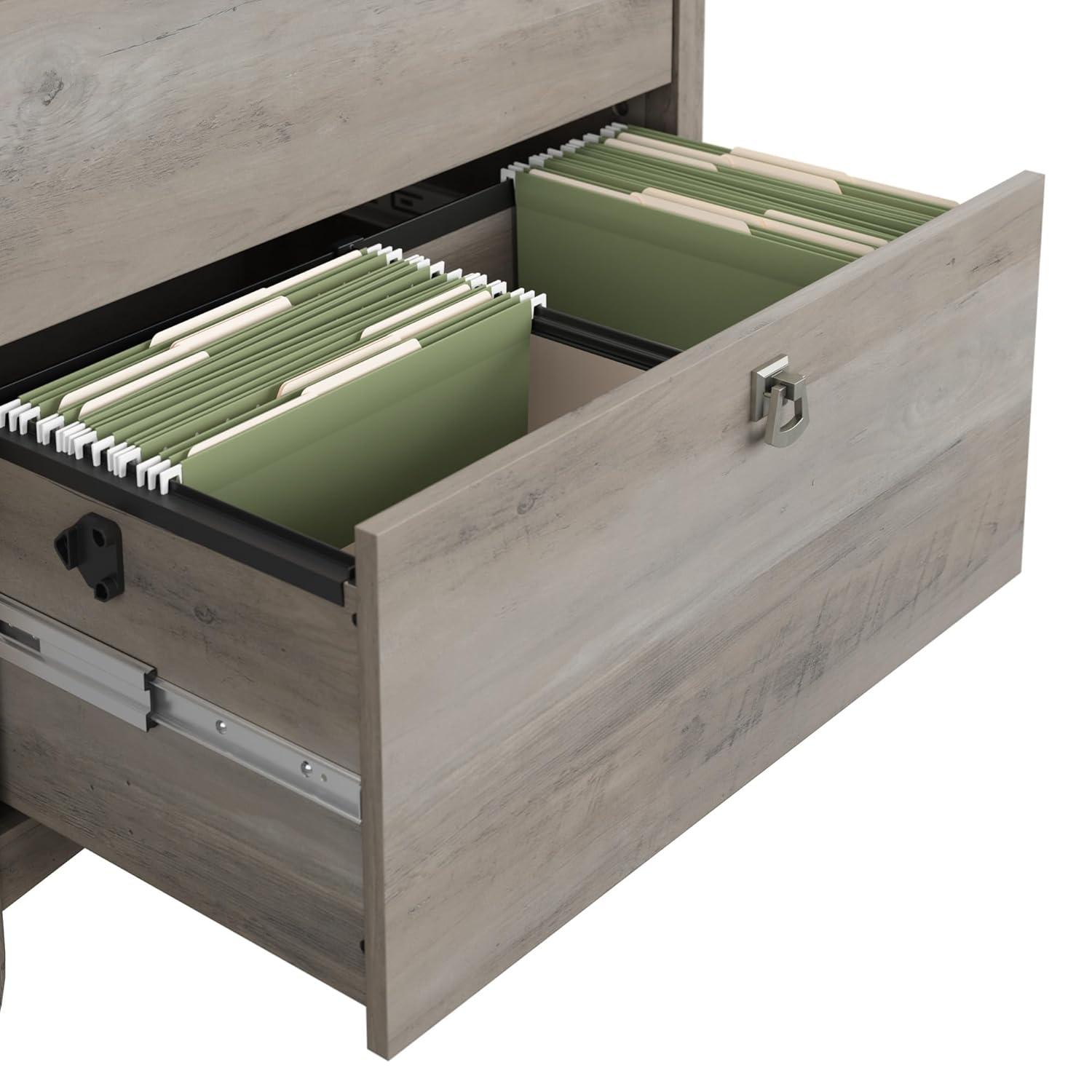 Bush Furniture Salinas Lateral File Cabinet, 2 Drawer, Driftwood Gray