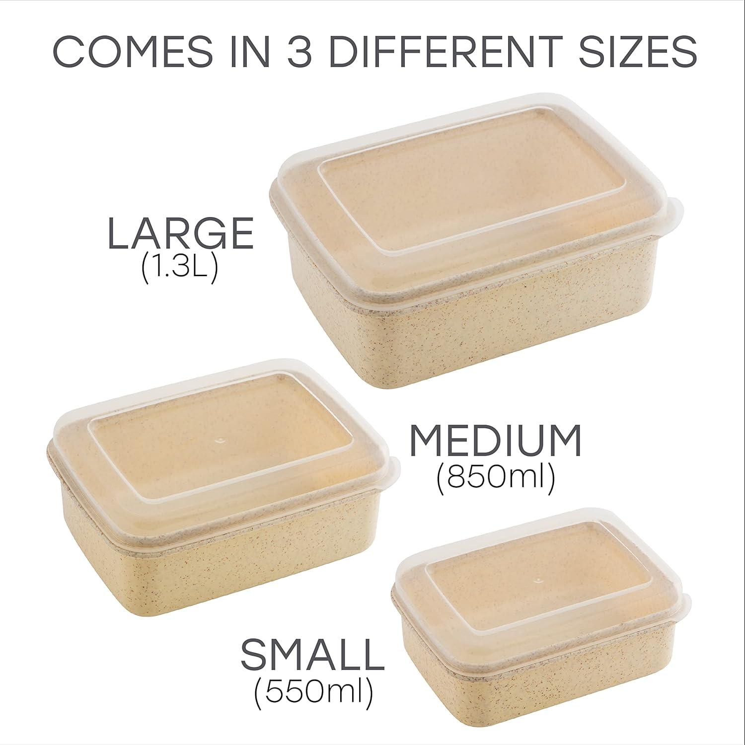 Simplify 6 Piece Natural Plastic Food Storage Containers, Beige