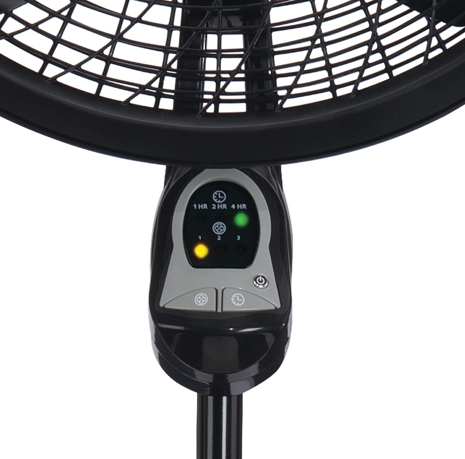 Lasko 54" Cyclone Oscillating 3-Speed Pedestal Fan with Remote and Timer, Black, 1843, New