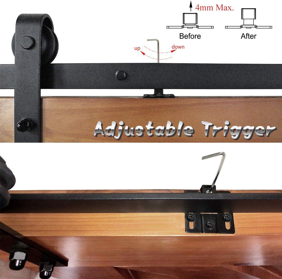 2PCS Soft Close barn Door Hardware kit Barn Door Soft Close Mechanism Spring Buffer Damper Hole-Free Version Fit for Door Weight 60-176 Pounds Adjustable Door Stoppers 2022NEWEST (Use for 20-40)