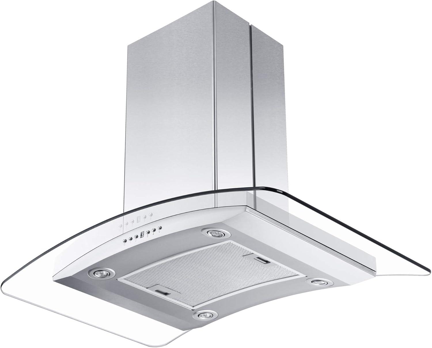 ZLINE ZLINE 36 in. Convertible Vent Isl& Mount Range Hood in Stainless Steel & Glass (GL14i-36)