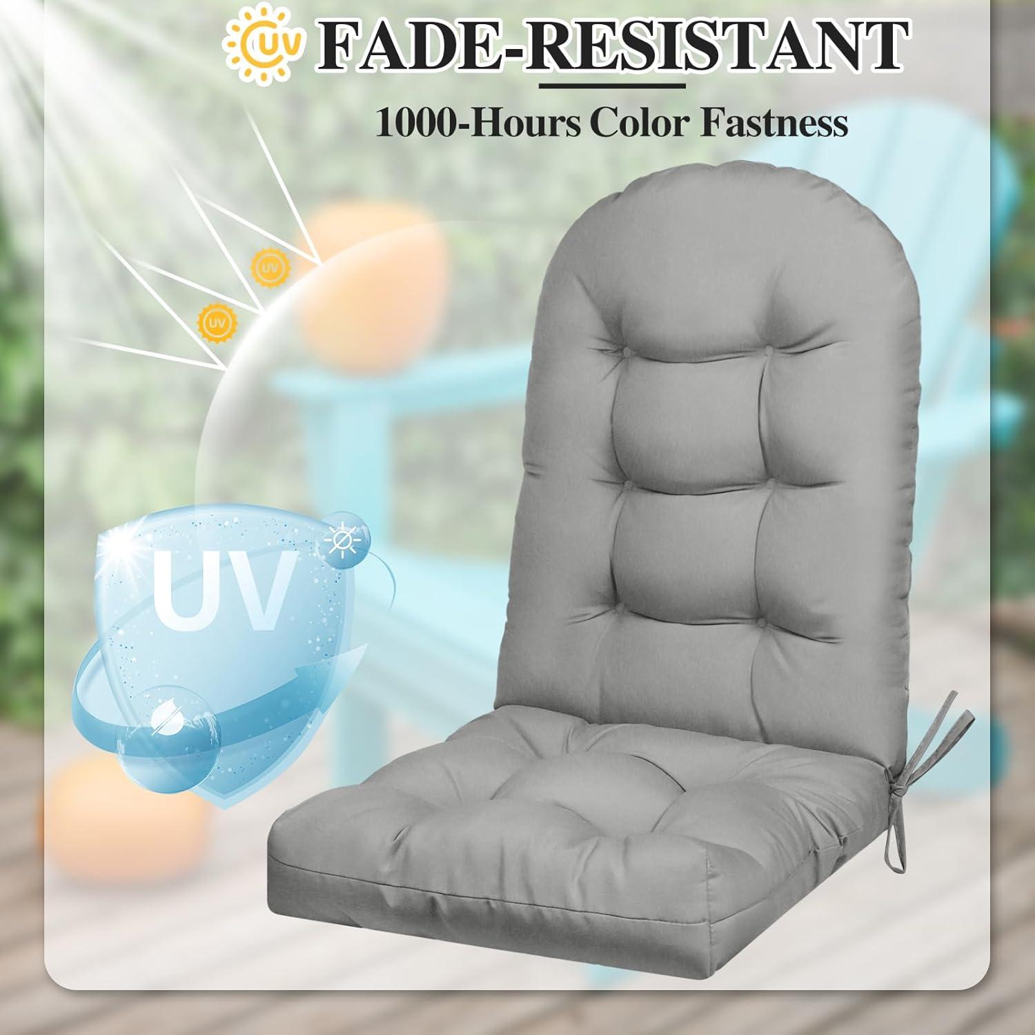 Crestlive Products Adirondack Style Patio Outdoor Chair Cushion for Adirondack Chair or Lounge Rocking Chair - See picture 2-Piece Set, Navy Blue