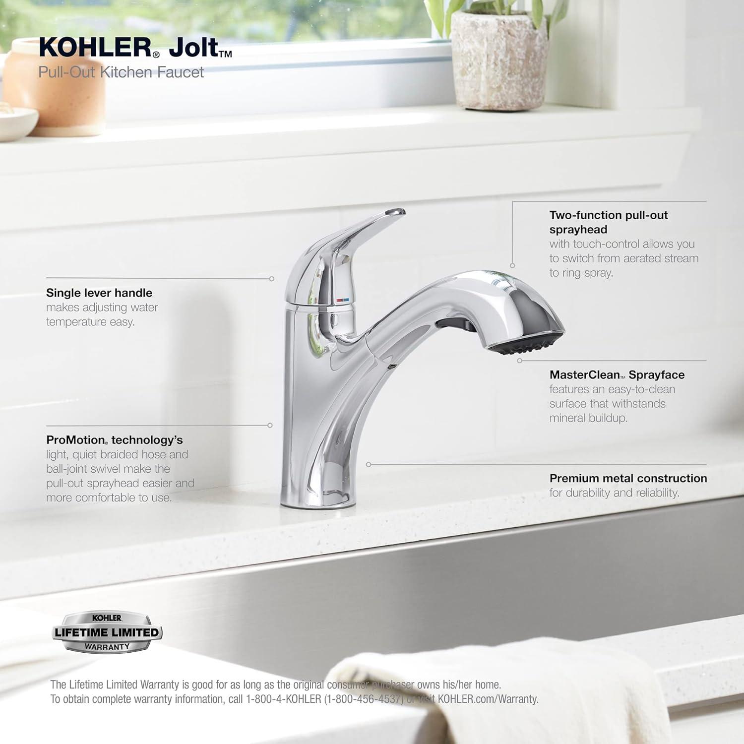 Jolt Single-Handle Pull-Out Kitchen Sink Faucet With Two-Function Sprayhead